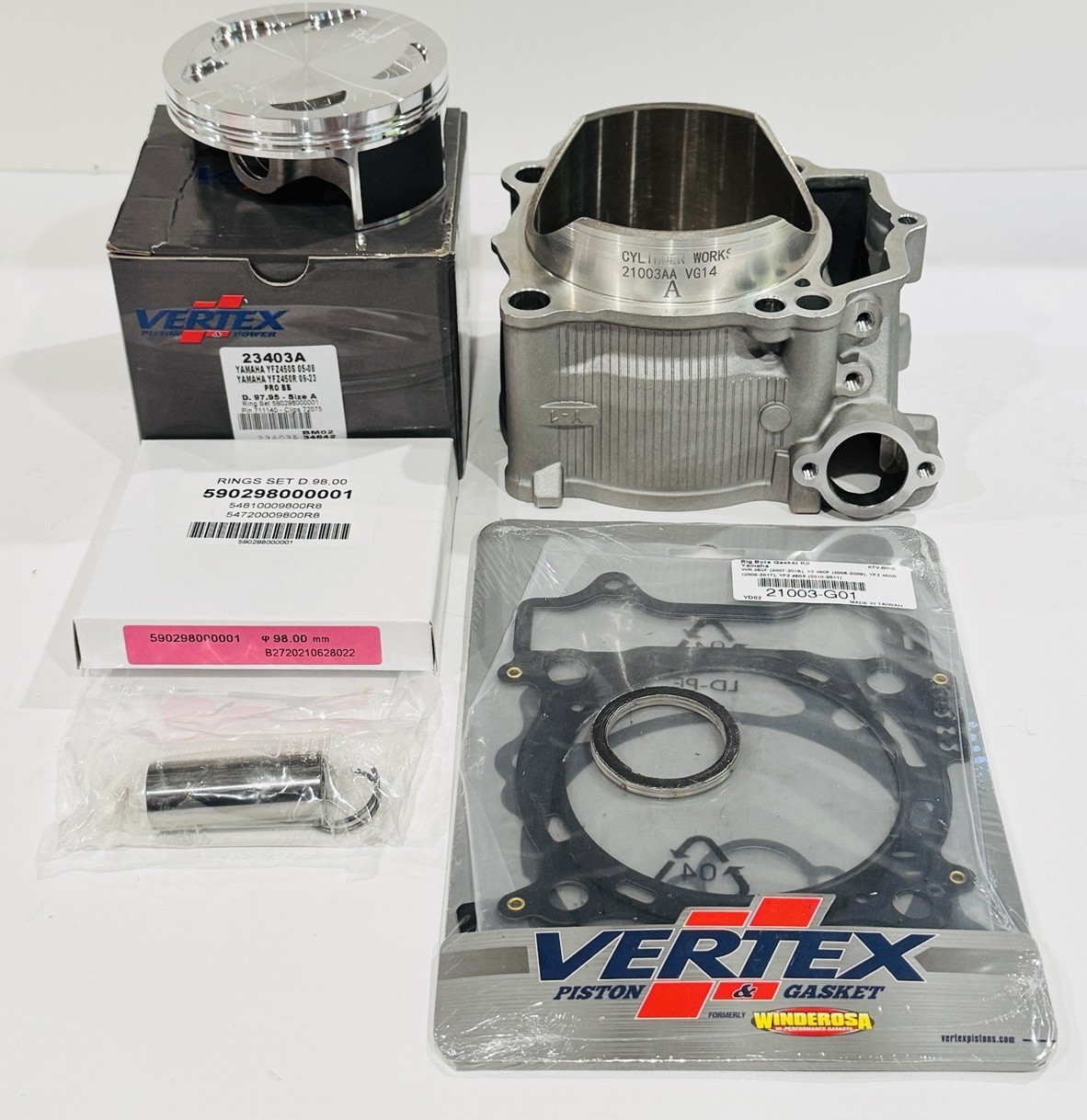 Cylinder Works 21003-K02 Complete Cylinder Kit For Select Yamaha YFZ 450