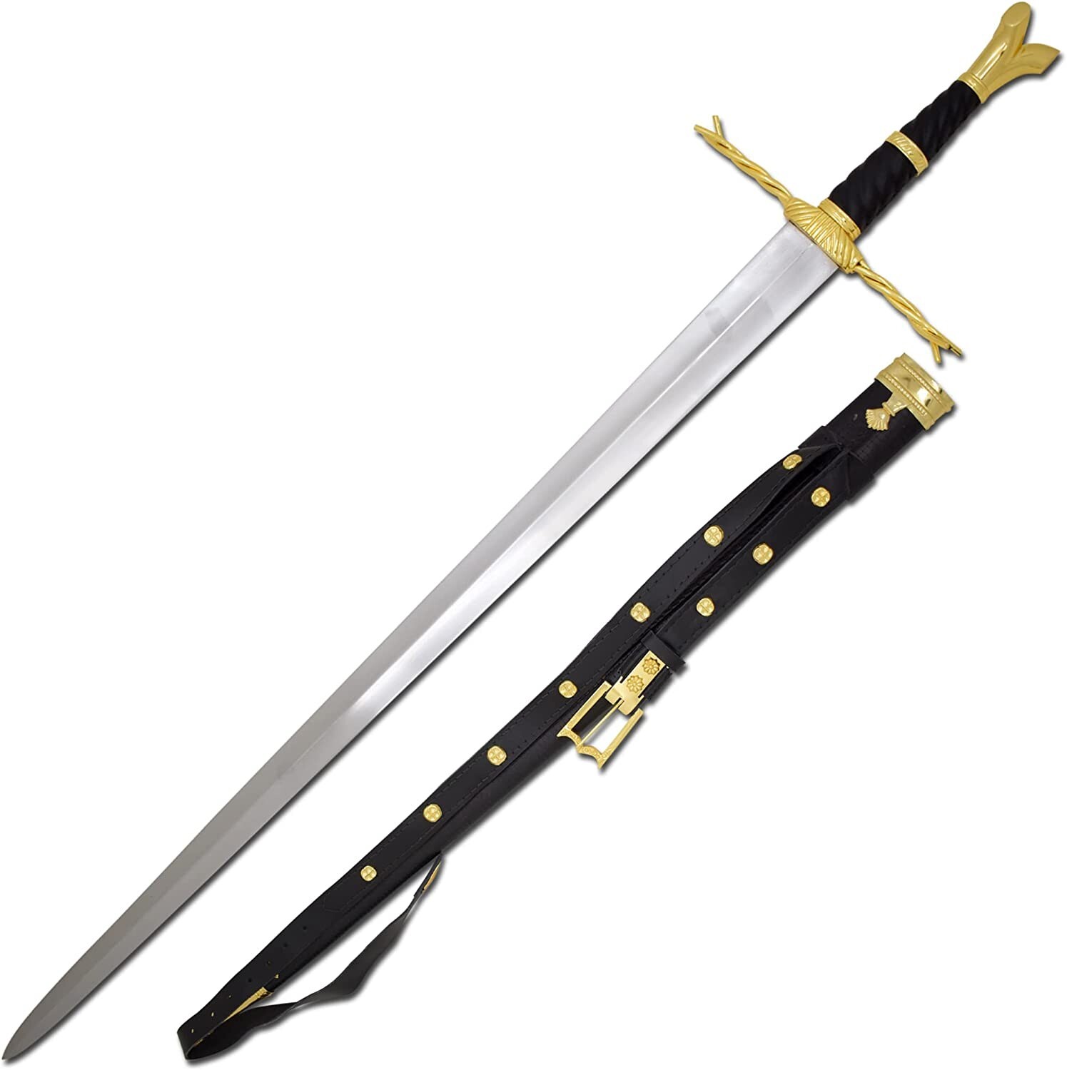 Medieval Warrior 15th Fully Functional Century German Branch Writhen Gold sword