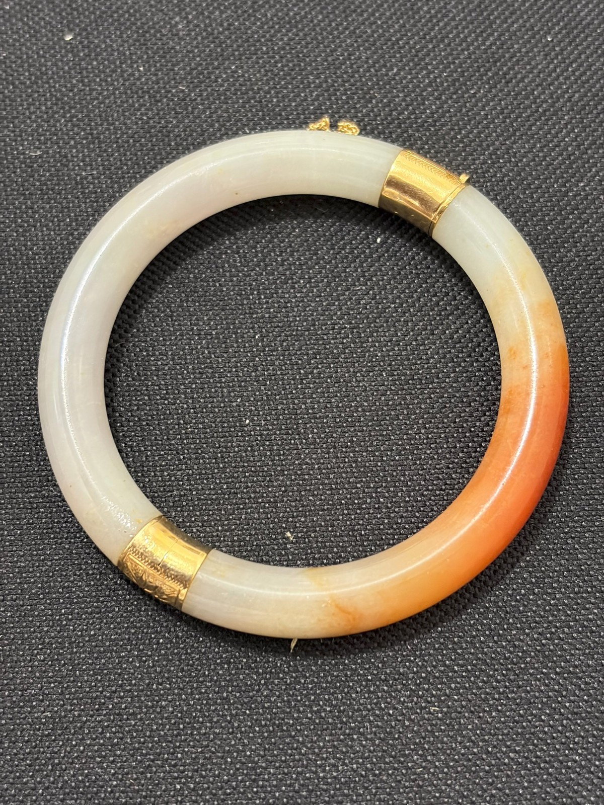 Ming\'s of Hawaii Rare Red Jade Bangle Bracelet Ming\'s of Hawaii Rare Red Jade Bangle Bracelet