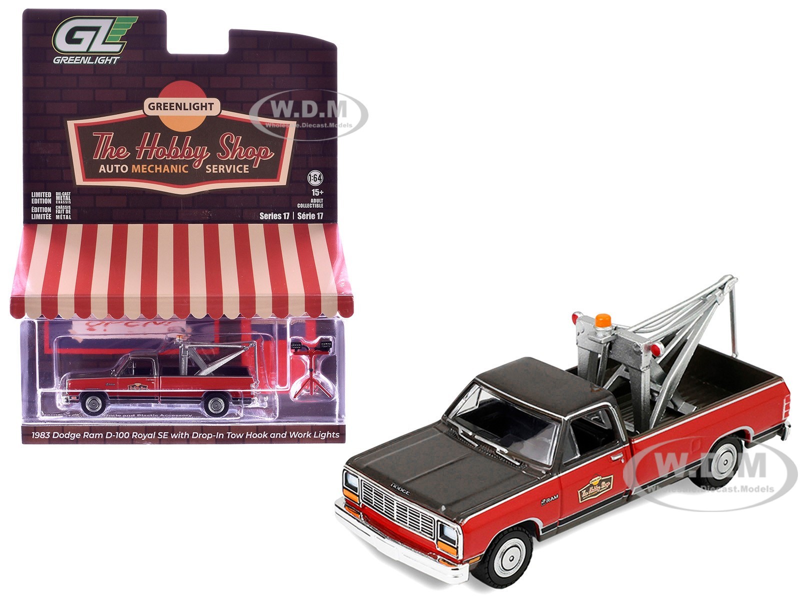 1983 DODGE RAM D-100 ROYAL SE TOW TRUCK W/WORK LIGHTS 1/64 BY GREENLIGHT 97170 B 1983 DODGE RAM D-100 ROYAL SE TOW TRUCK W/WORK LIGHTS 1/64 BY GREENLIGHT 97170 B