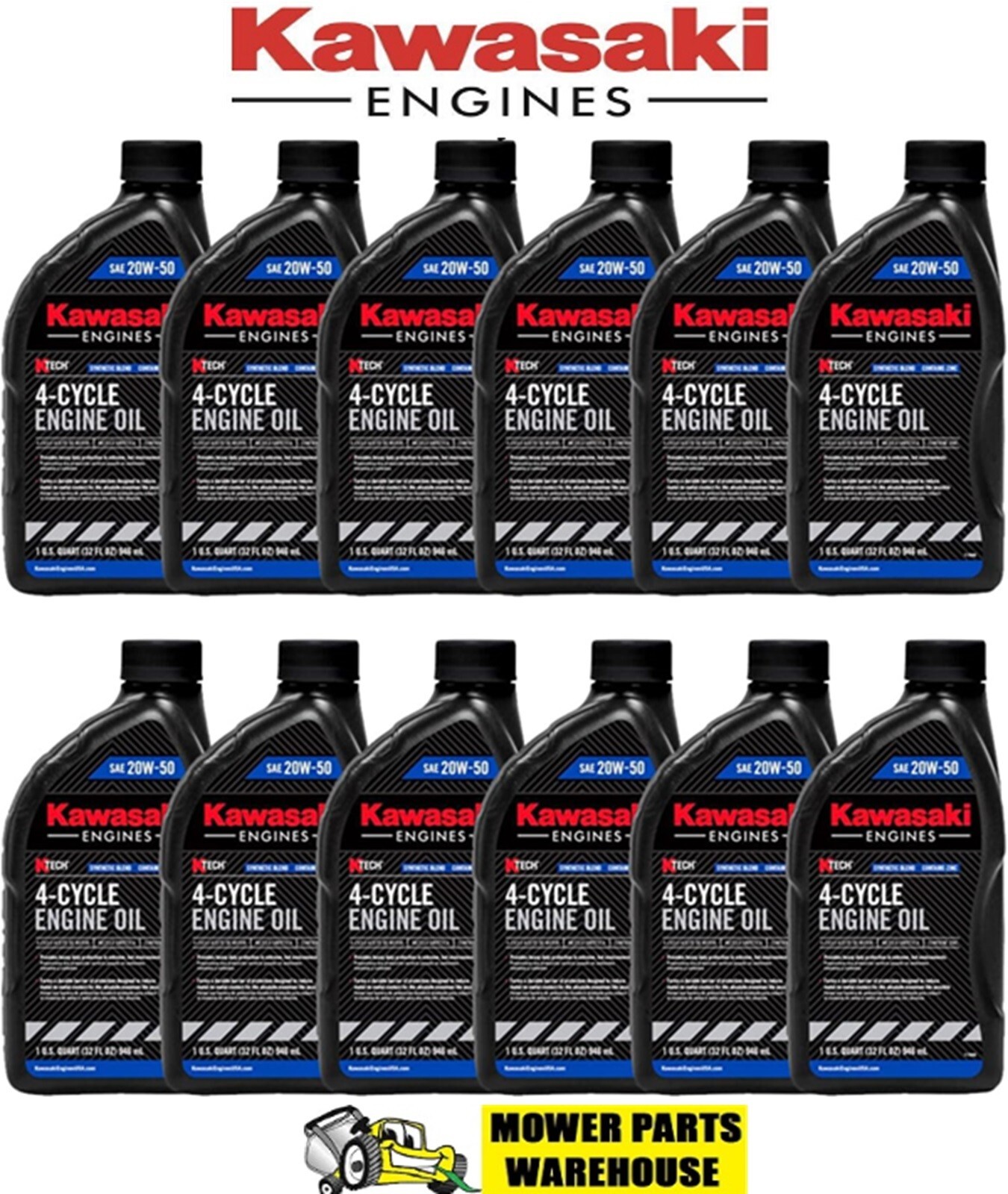 12 PACK GENUINE OEM KAWASAKI 20W50 K-TECH MOTOR OIL 99969-6298 QUART 20W-50 CASE 12 PACK GENUINE OEM KAWASAKI 20W50 K-TECH MOTOR OIL 99969-6298 QUART 20W-50 CASE