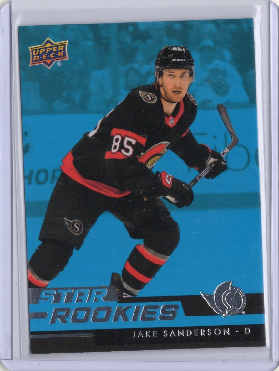 2022-23 Upper Deck NHL Star Rookie - Jake Sanderson #7 Blue (RC) Fire Sale 2022-23 Upper Deck NHL Star Rookie - Jake Sanderson #7 Blue (RC) Fire Sale