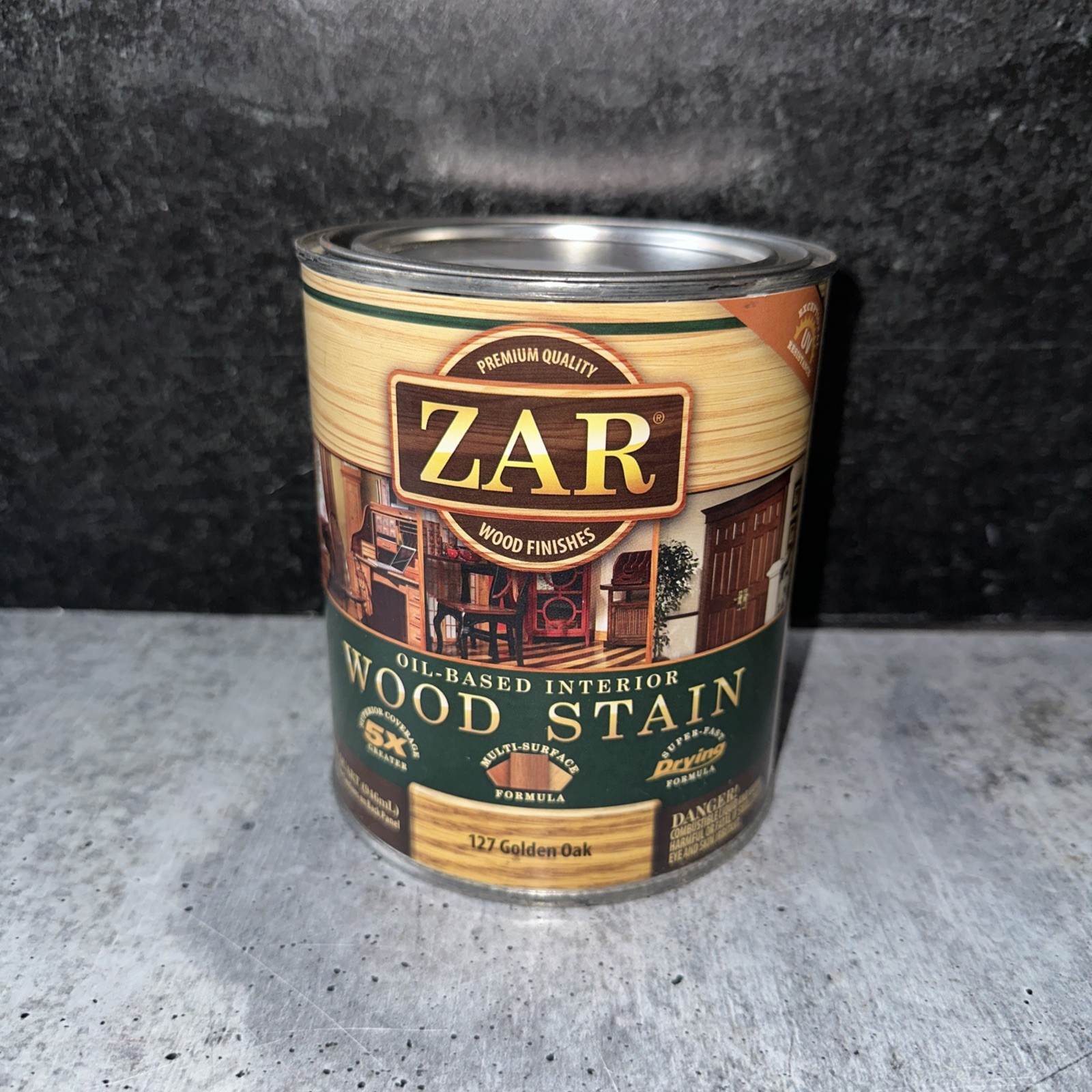 ZAR Wood Finishes Oil-Based Interior Wood Stain 127 Golden Oak Quart 946mL ZAR Wood Finishes Oil-Based Interior Wood Stain 127 Golden Oak Quart 946mL