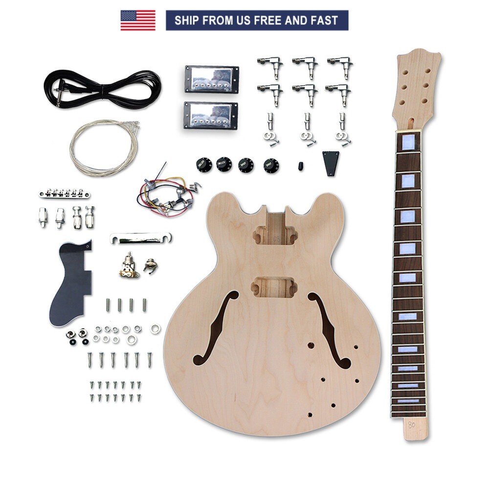 Electric Guitar Kit 22 fret Mahogany Body Rosewood Fretboard With Hardware DIY