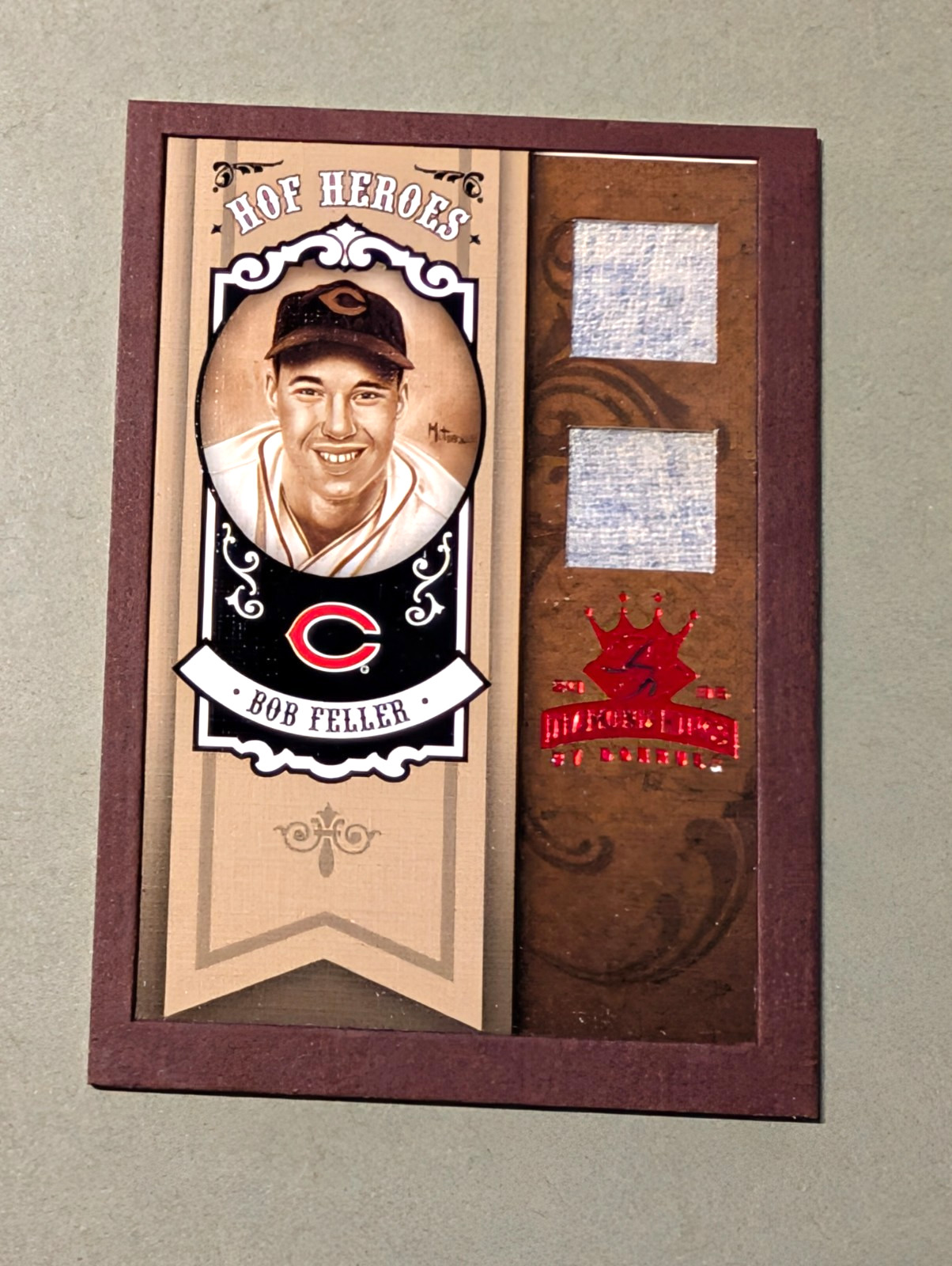 2005 Donruss Diamond Kings HOF Heroes RED Materials 9/25 Bob Feller #HH-40