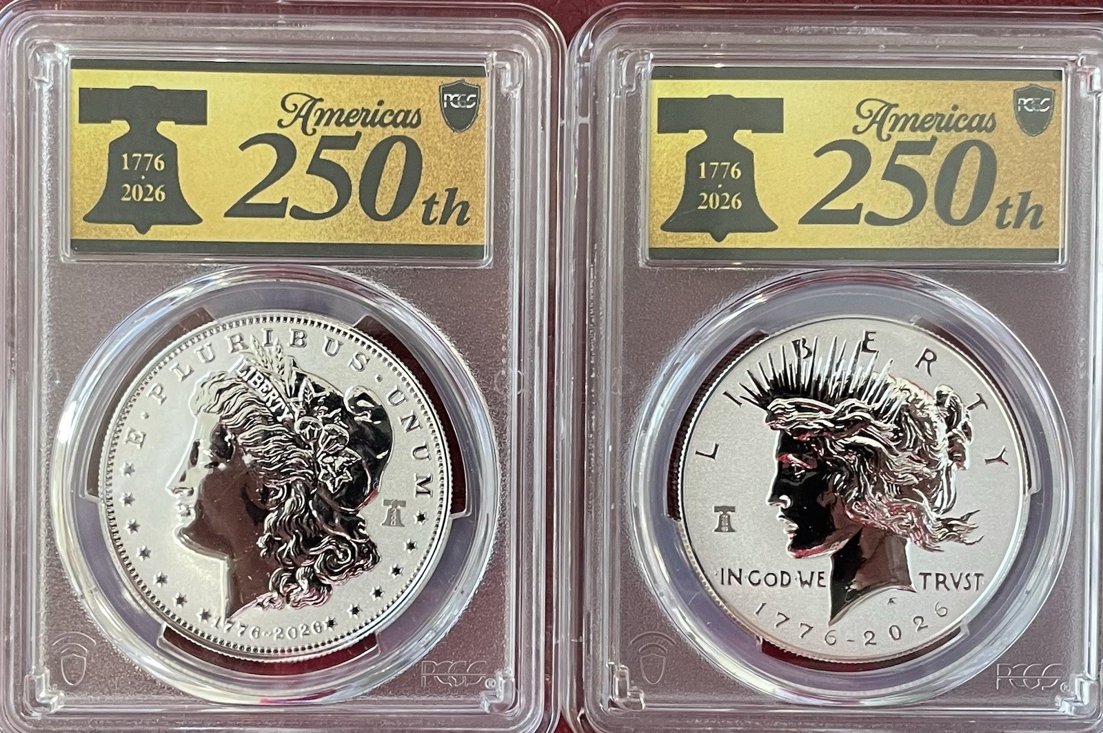 2026-P Reverse Prf $1 Morgan and Peace Silver Dollar 2pc Set PCGS PR69 FS W/COA 2026-P Reverse Prf $1 Morgan and Peace Silver Dollar 2pc Set PCGS PR69 FS W/COA