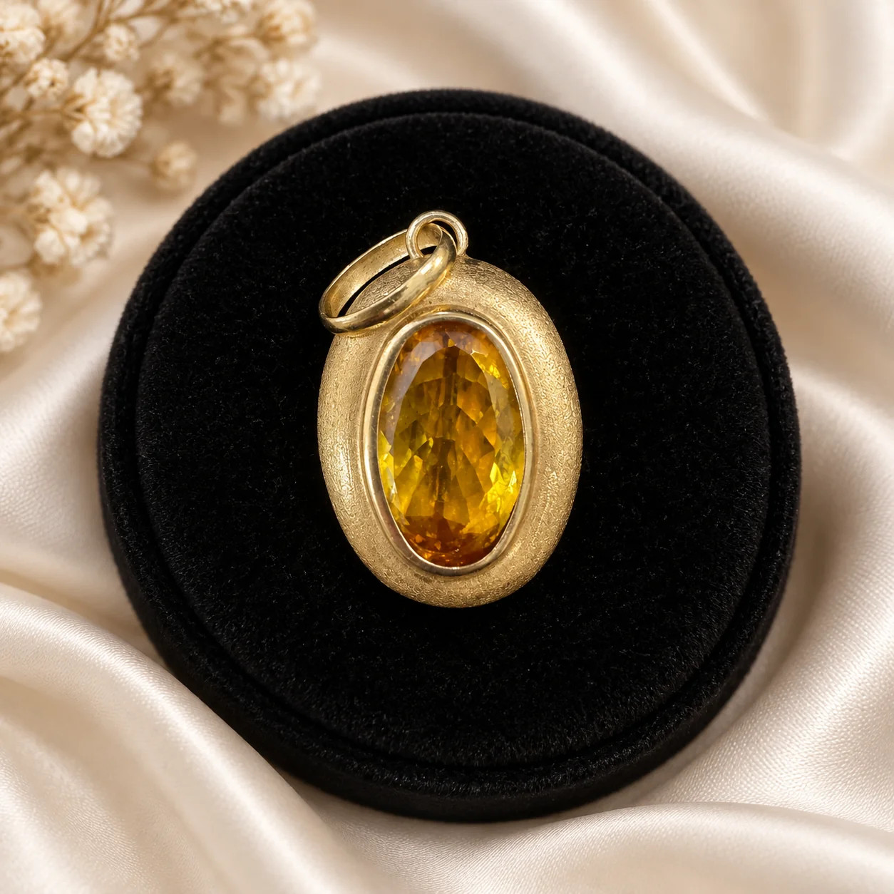 18k Gold Citrine Pendant – Vintage Oval Gemstone Pendant 1\ 18k Gold Citrine Pendant – Vintage Oval Gemstone Pendant 1\