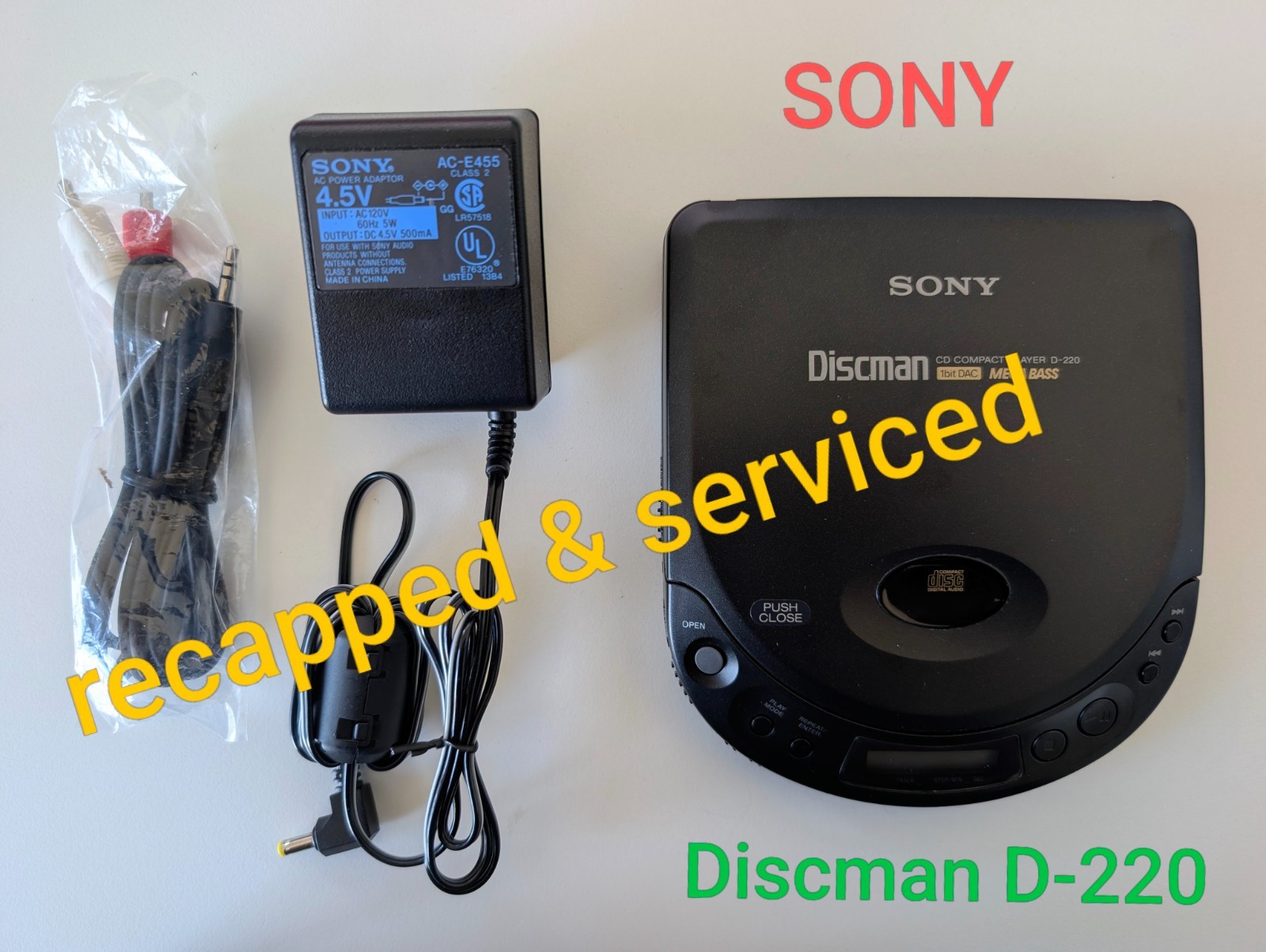 Recapped & serviced vintage 1-bit CD Player Sony Discman D-220 (1993) Recapped & serviced vintage 1-bit CD Player Sony Discman D-220 (1993)