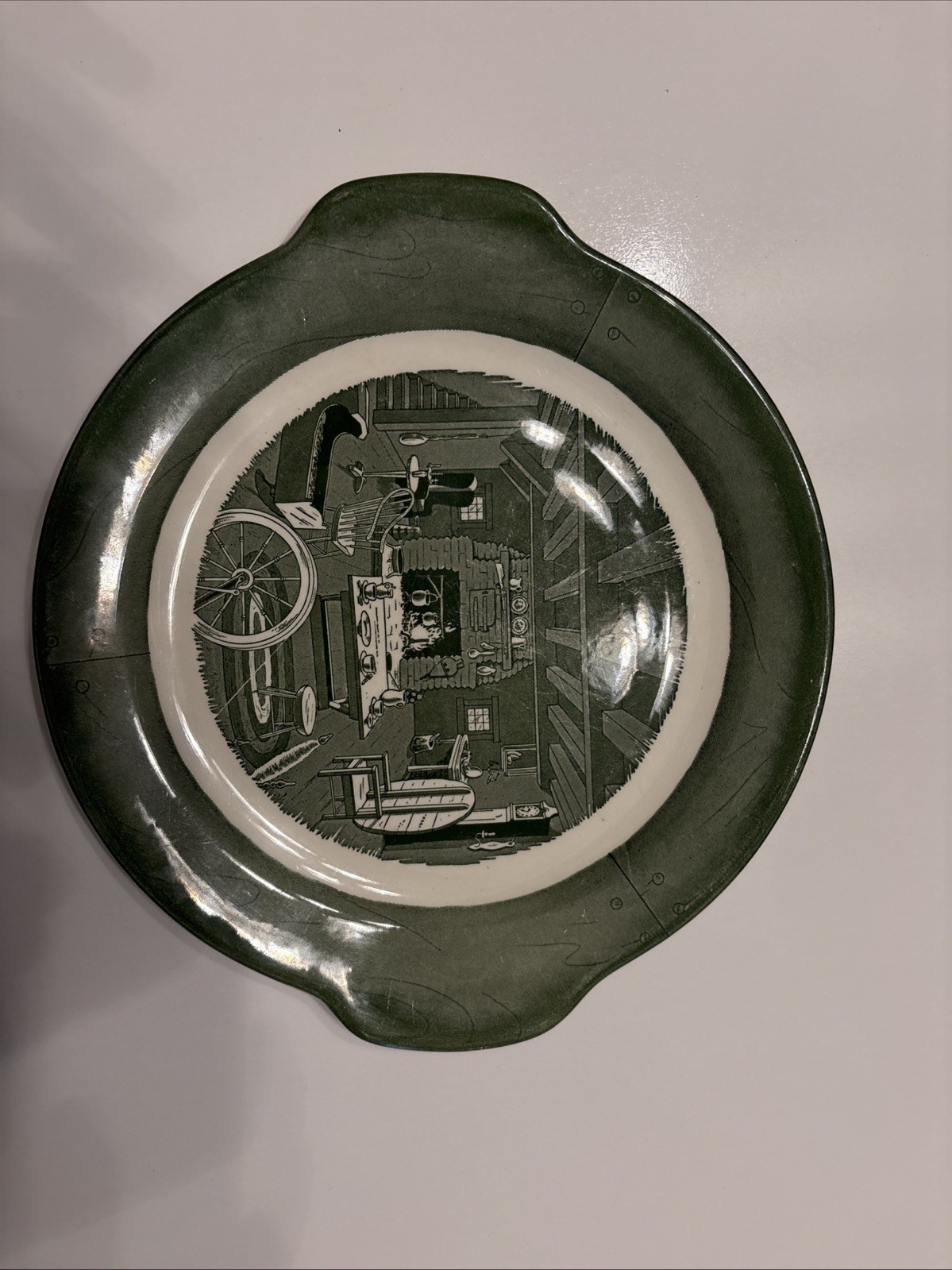 VINTAGE COLONIAL HOMESTEAD BY ROYAL HANDLED CAKE PLATE 11.5 VINTAGE COLONIAL HOMESTEAD BY ROYAL HANDLED CAKE PLATE 11.5