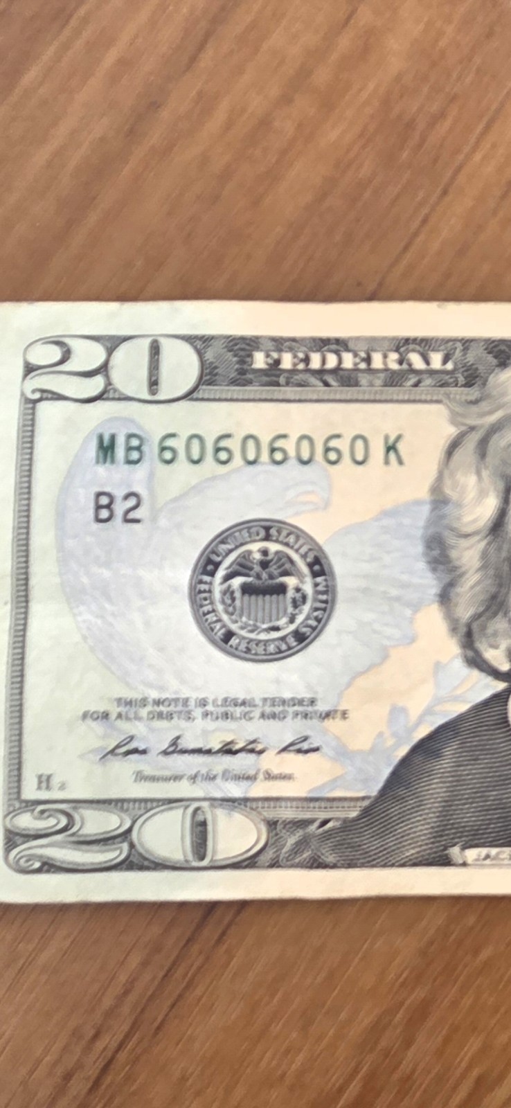 Binary Super Repeater $20.00 Bill # MB60606060K RARE BILL 1/1 Binary Super Repeater $20.00 Bill # MB60606060K RARE BILL 1/1
