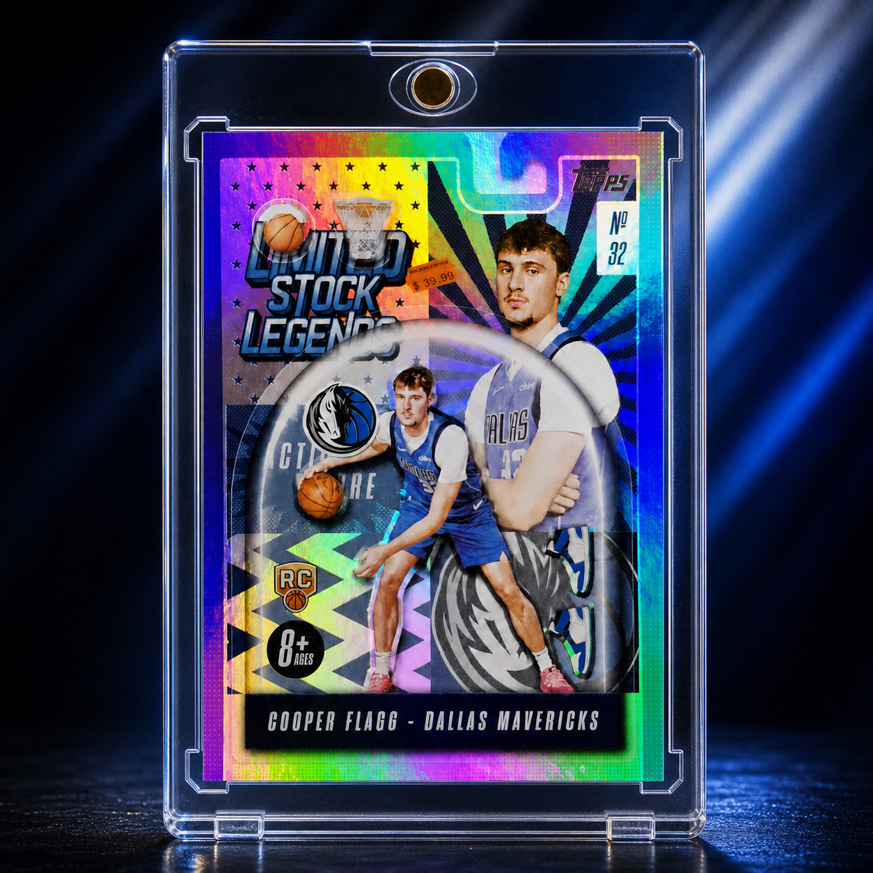 Cooper Flagg RC Blue Refractor SP Rookie Investment Card Mavericks ROY Mint