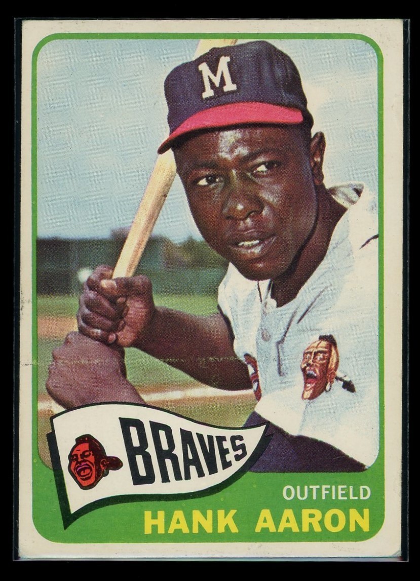 HANK AARON 1965 Topps #170 Milwaukee Braves HOF VG-EX HANK AARON 1965 Topps #170 Milwaukee Braves HOF VG-EX