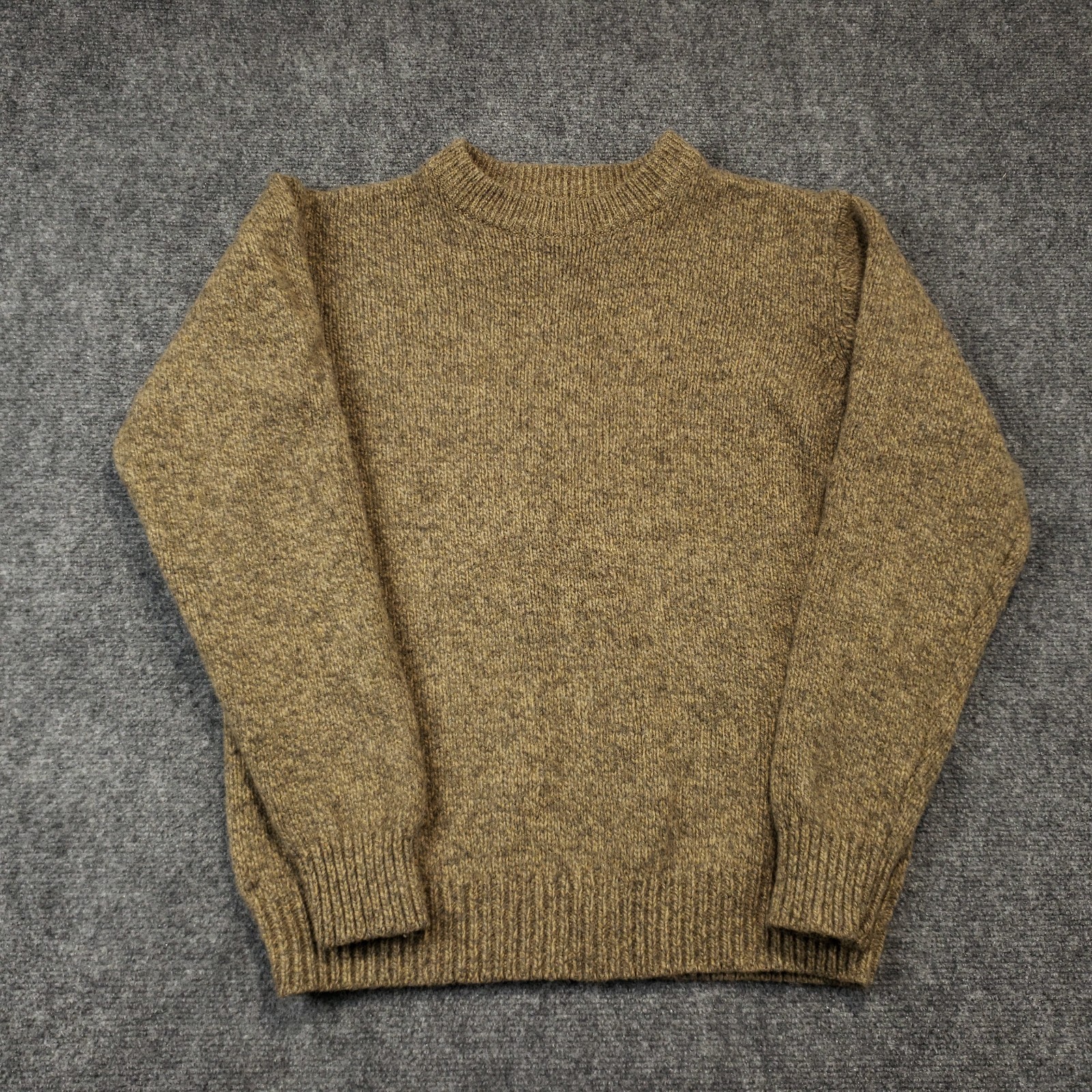 LL Bean Ragg Wool Sweater Mens Large Brown 100% Lambswool Crew Neck Long Sleeve LL Bean Ragg Wool Sweater Mens Large Brown 100% Lambswool Crew Neck Long Sleeve