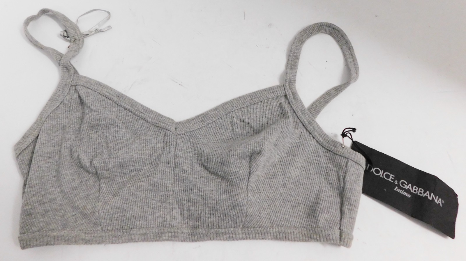Dolce&Gabbana Intimo Gray Ribbed Bralette sz L NWT Dolce&Gabbana Intimo Gray Ribbed Bralette sz L NWT