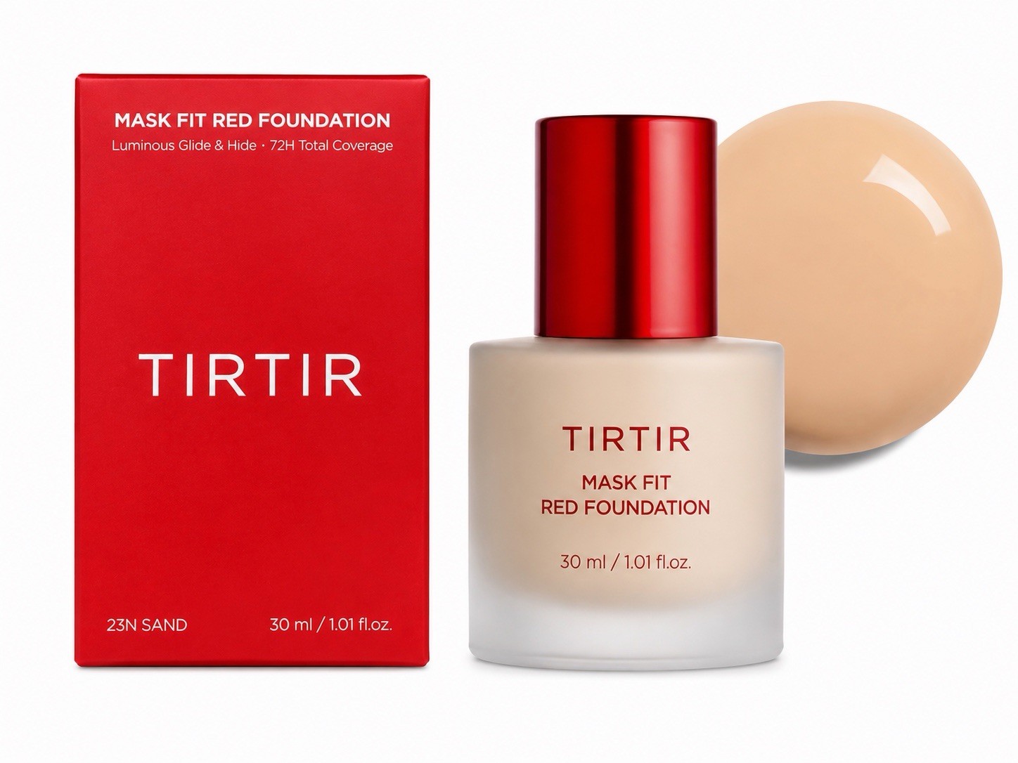 TIRTIR Mask Fit Red Foundation 23N Sand 30ml 1.01 fl oz 72H Coverage TIRTIR Mask Fit Red Foundation 23N Sand 30ml 1.01 fl oz 72H Coverage