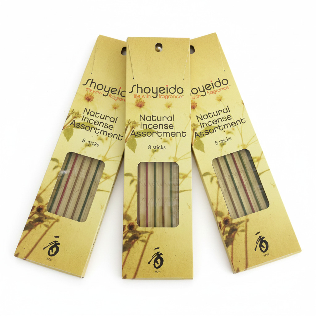 Shoyeido Daily Incense Sampler - 8 Fragrances 24  Sticks 3 Pack - Made in Japan