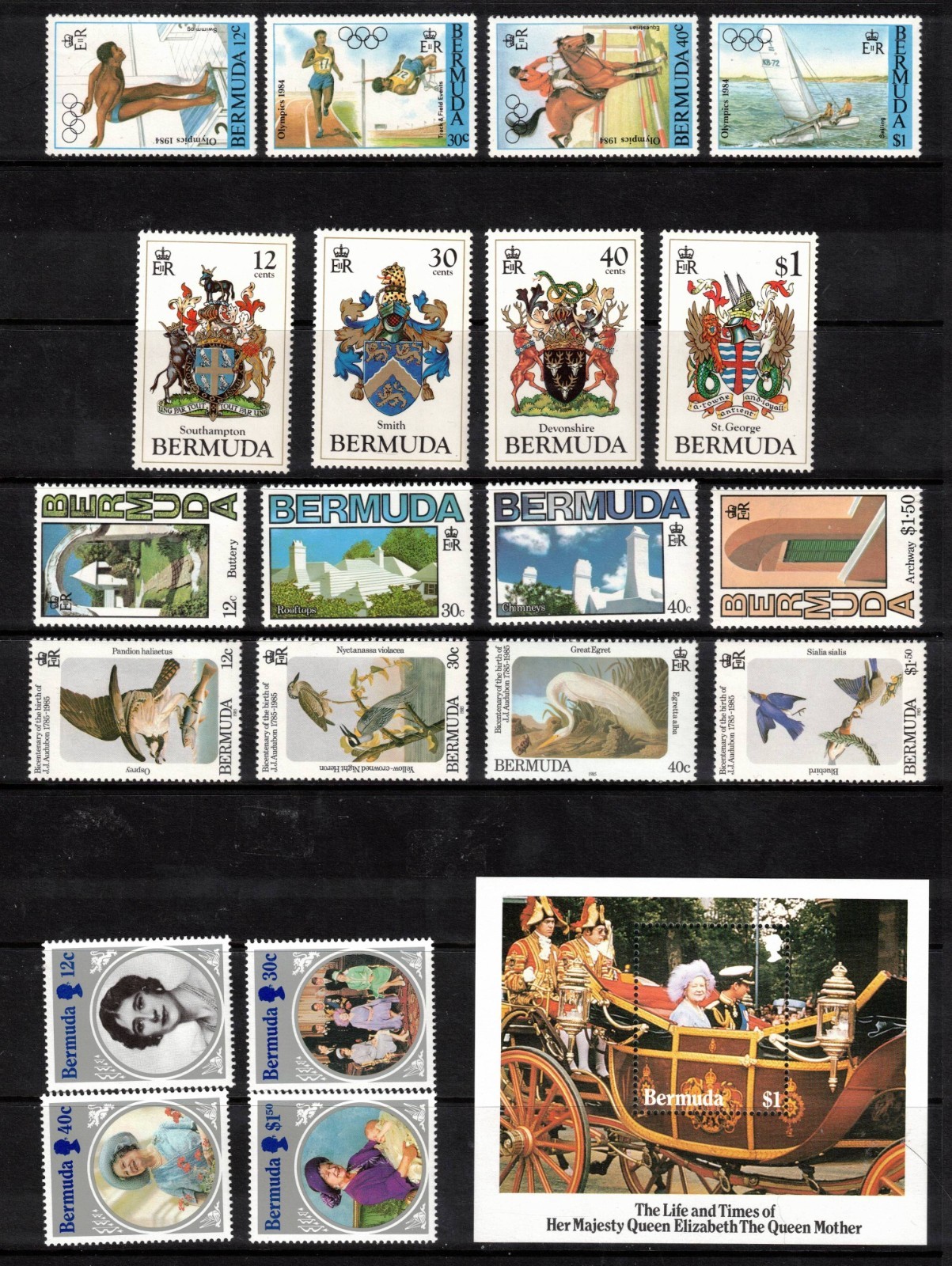 1984-1985 BERMUDA Sc #453-473 Commemorative sets + S/S Mint NH; SCV $44.60 1984-1985 BERMUDA Sc #453-473 Commemorative sets + S/S Mint NH; SCV $44.60