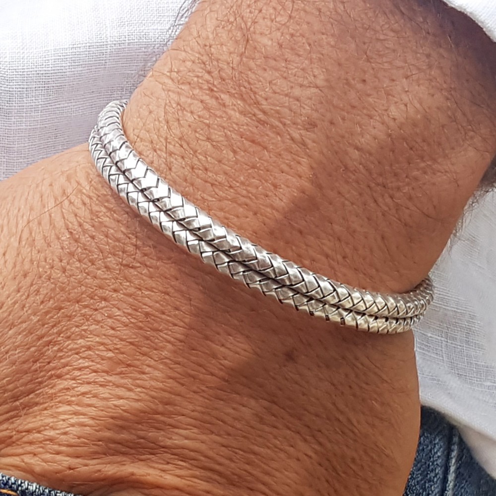 High-Quality Cuff Bracelet, made of Solid 925 Sterling Silver.