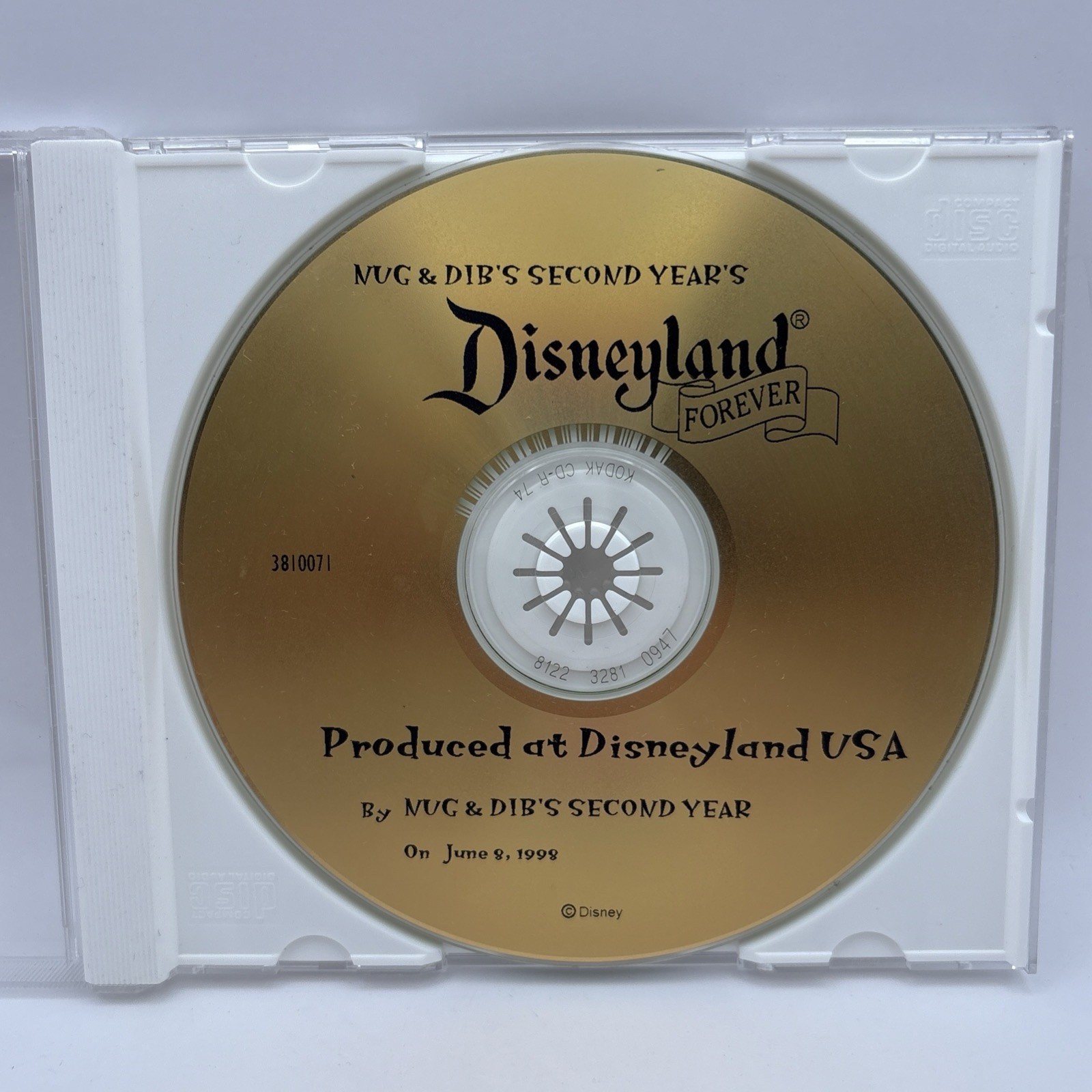 Disneyland Forever CD CDR Nug & Dib’s Second Year’s Event June 8 1998 Disney USA Disneyland Forever CD CDR Nug & Dib’s Second Year’s Event June 8 1998 Disney USA