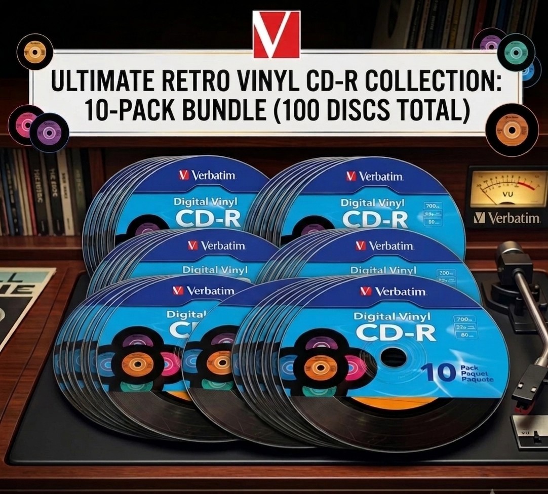 100 Verbatim Digital Vinyl CD-R 700MB 80 Min 52x Discs 10 Packs of 10 Sealed