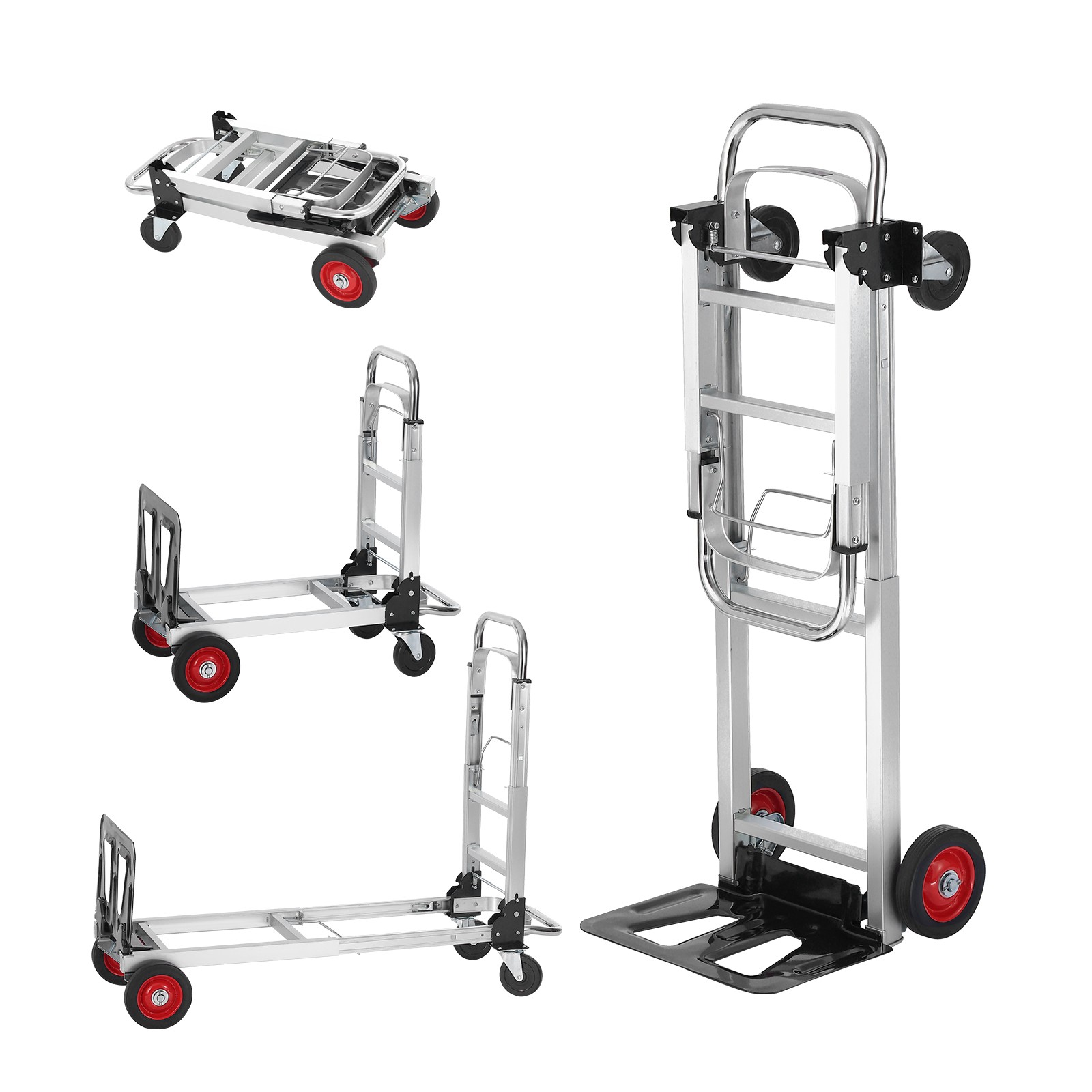 Aluminum Hand Truck 2 in 1 Folding Dolly Cart 400 lbs Capacity Heavy Duty