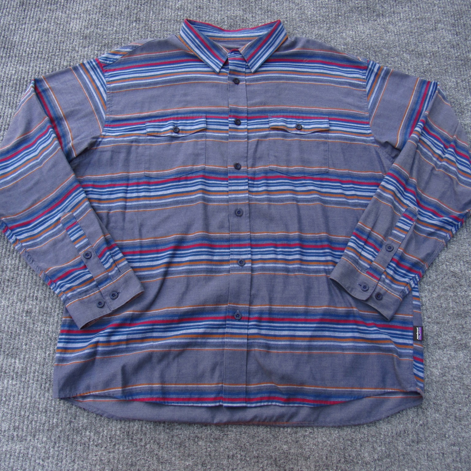 Patagonia Men\'s Long Sleeved Buckshot Flannel Shirt XL Cotton Blend Striped Patagonia Men\'s Long Sleeved Buckshot Flannel Shirt XL Cotton Blend Striped