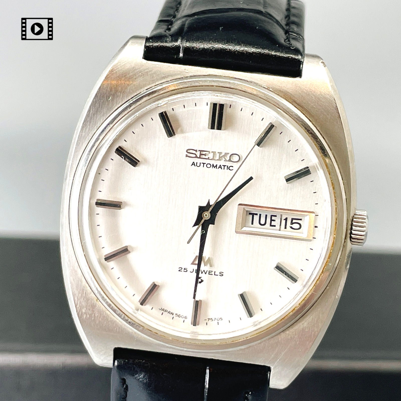 SEIKO Lord Matic LM 5606-7050 White KANJI Date 35mm AT Men\'s Watch 1978 US Stock