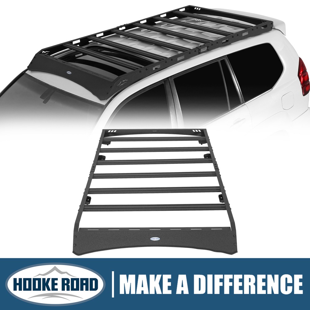 Hooke Road Black Steel Roof Rack Cargo Basket Carrier for 2003-2009 Lexus GX470