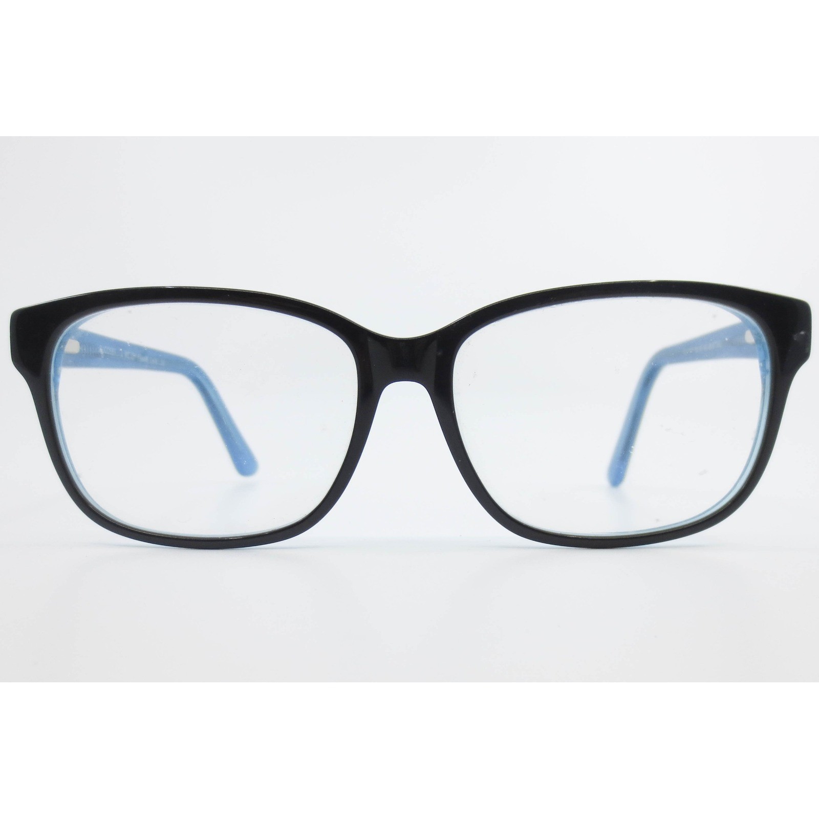 Success Wendy Eyeglass Frames Black Teal Rectangular 55-15-140 Full Rim Glasses Success Wendy Eyeglass Frames Black Teal Rectangular 55-15-140 Full Rim Glasses