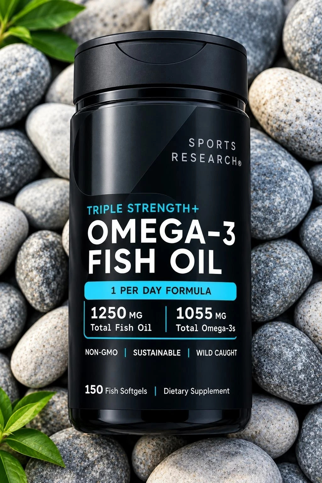 Sports Research Omega-3 Fish Oil 1250mg Triple Strength 150 Softgels 1 Per Day Sports Research Omega-3 Fish Oil 1250mg Triple Strength 150 Softgels 1 Per Day