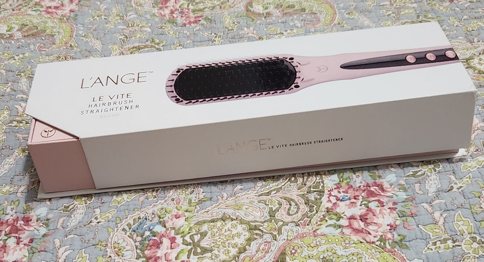 L\'Ange Hair le Vite Blush Hairbrush Straightener NIB L\'Ange Hair le Vite Blush Hairbrush Straightener NIB