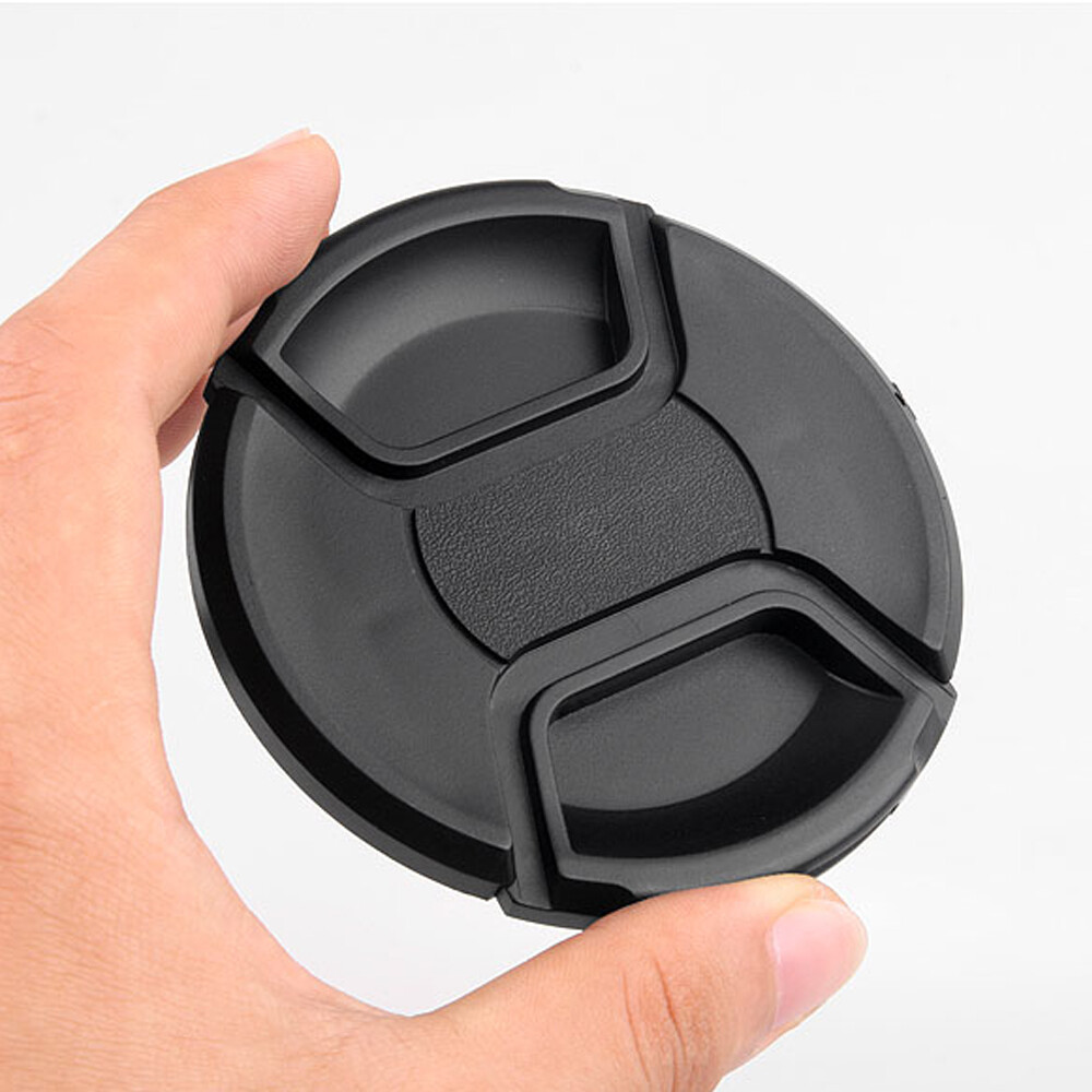 1pc Camera Center Pinch Snap On Front Lens Cap Cover 49-77mm For Nikon Canon