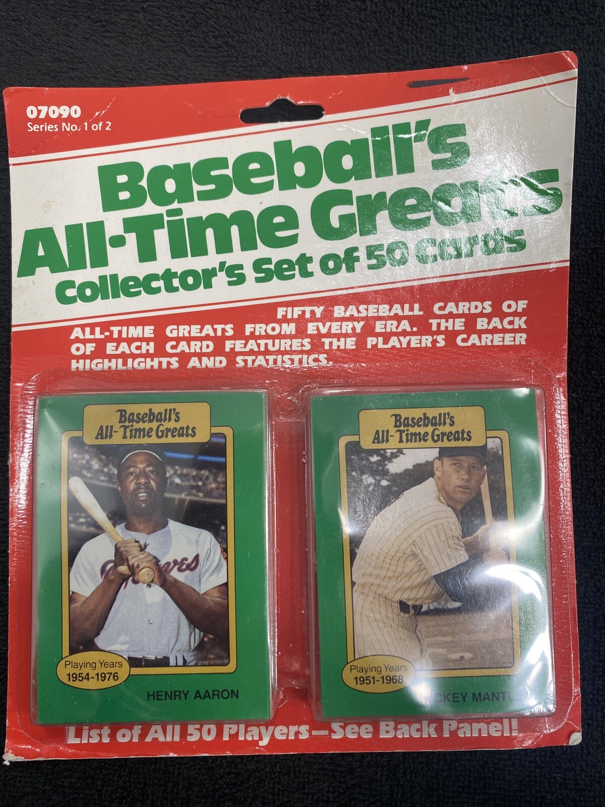 1987 Hygrade All Time Greats Set of 50 Aaron Mantle Ruth Cobb Clemente NEW