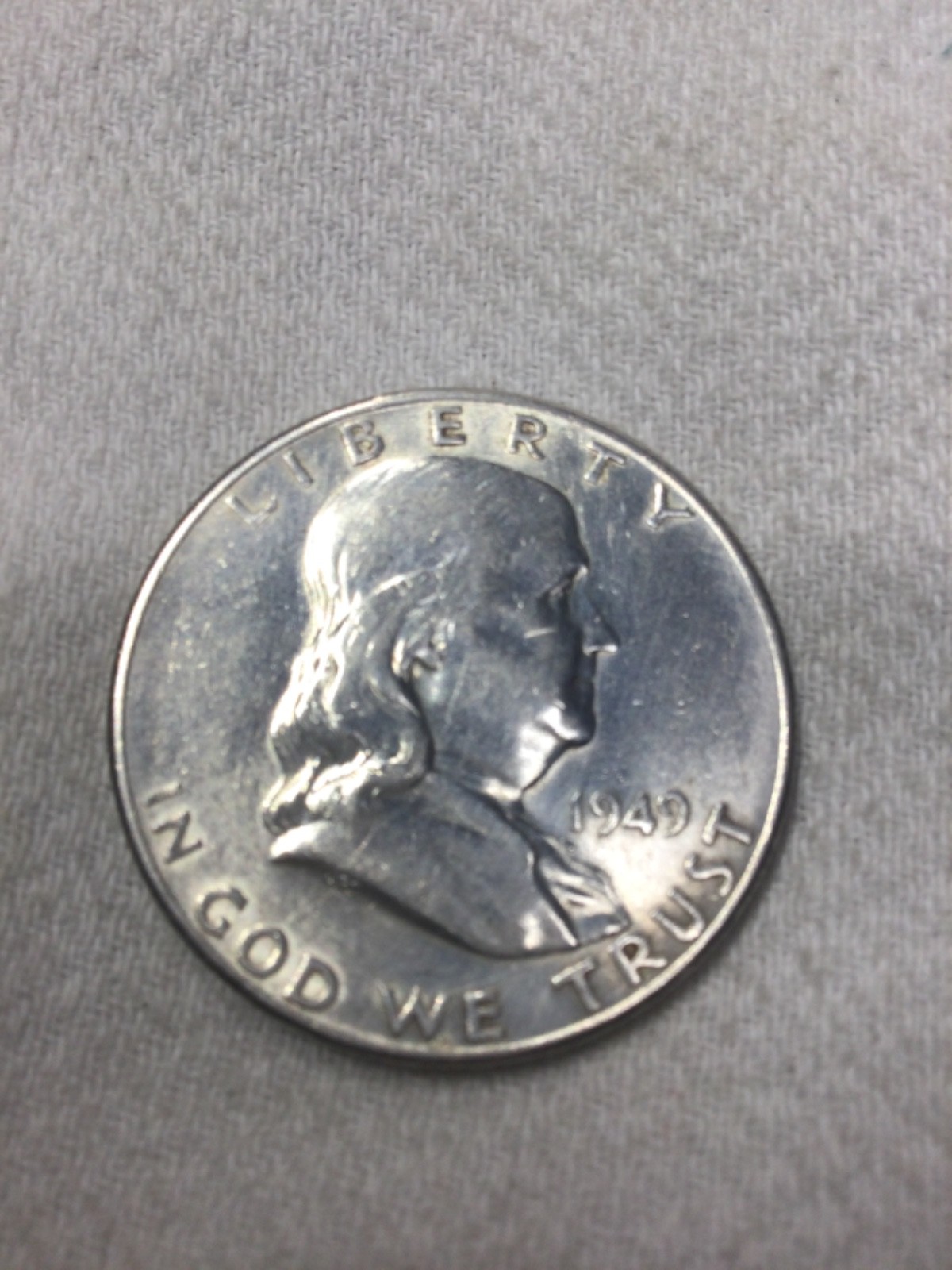 1949 S Franklin silver Half Dollar Brilliant Uncirculated GEM Full Bell lines 1949 S Franklin silver Half Dollar Brilliant Uncirculated GEM Full Bell lines