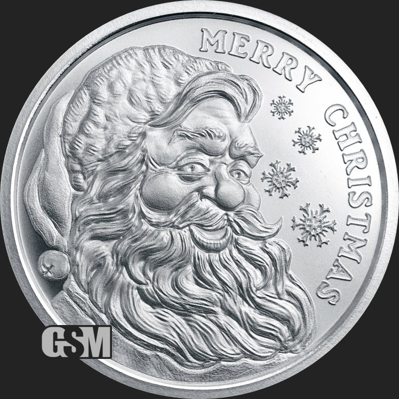 2026 - Merry Christmas Santa Claus 1 Oz .999 FINE Silver BU Round  IN STOCK