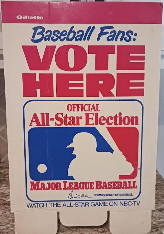 RARE LARGE Vintage 1974 BASEBALL ALL-STAR GAME VOTING BALLOT CARDBOARD DISPLAY