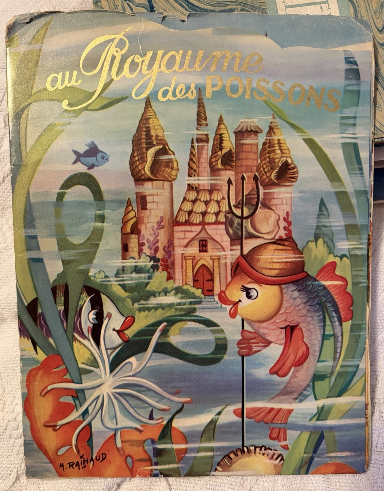 Vintage French Childrens Book Au Royaume Des Poissons M Rainaud Hemma Illustrate
