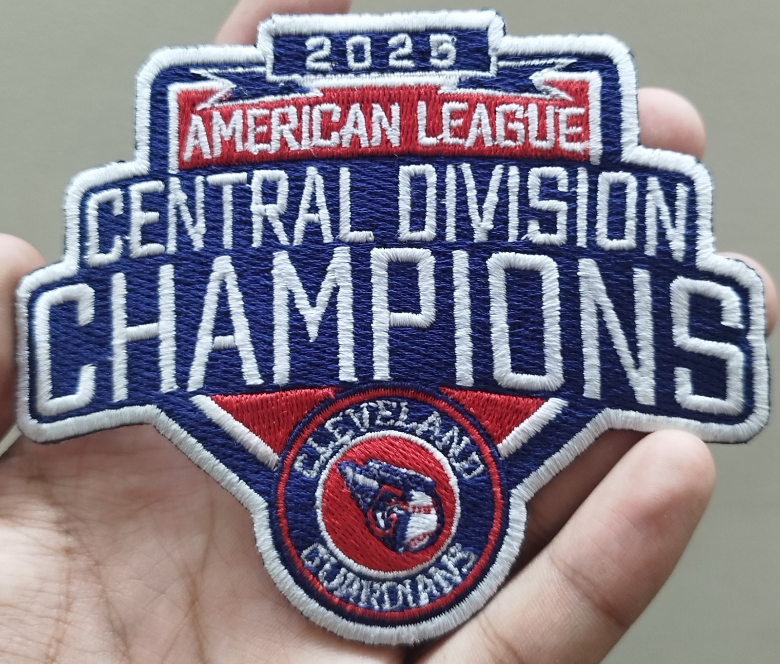 Cleveland Guardians 2025 Champions Logo Iron On patch-Sew Patch-Embroidered Cleveland Guardians 2025 Champions Logo Iron On patch-Sew Patch-Embroidered