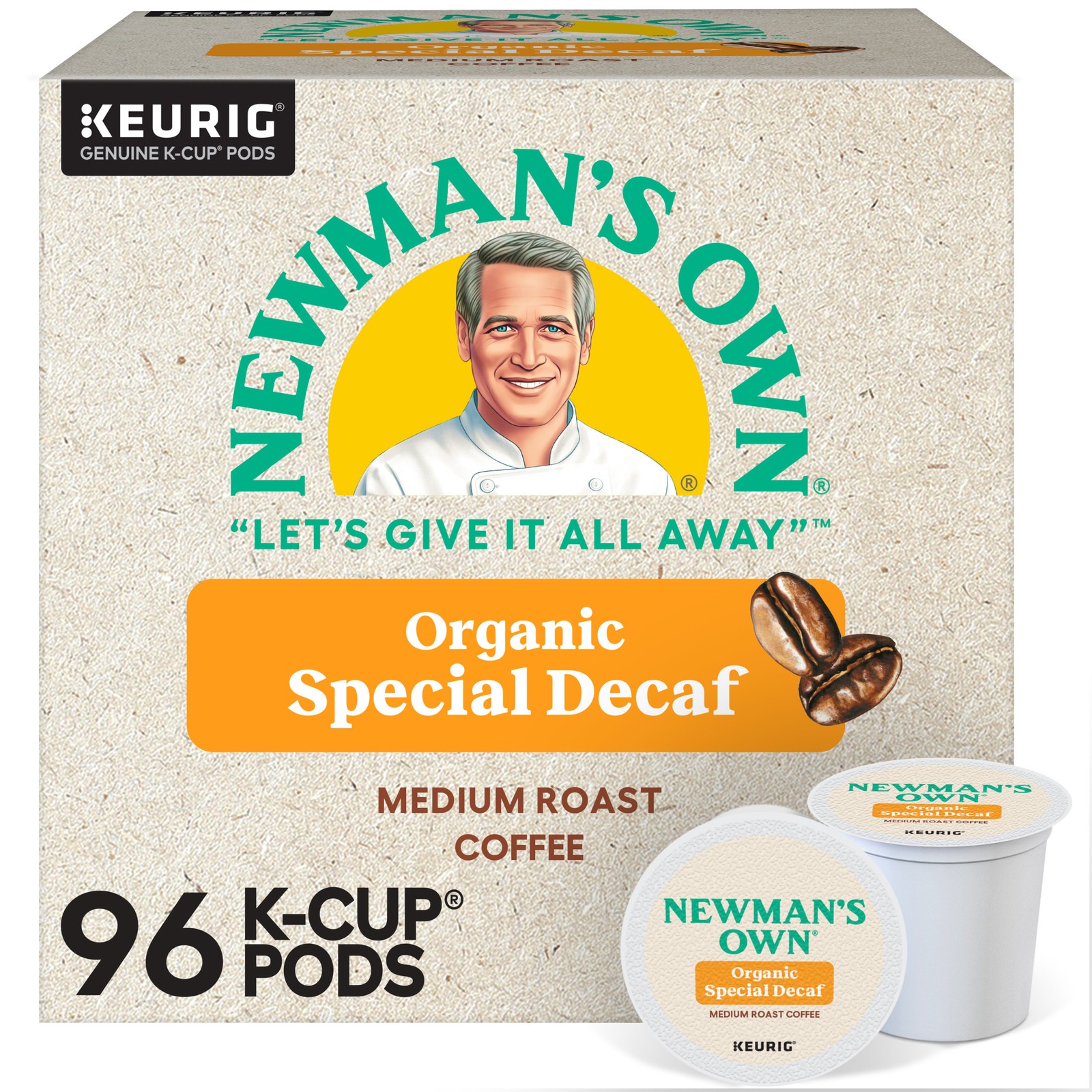 Newman\'s Own Organics Special Decaf Coffee, Keurig K-Cup Pod, Medium Roast, 96ct Newman\'s Own Organics Special Decaf Coffee, Keurig K-Cup Pod, Medium Roast, 96ct