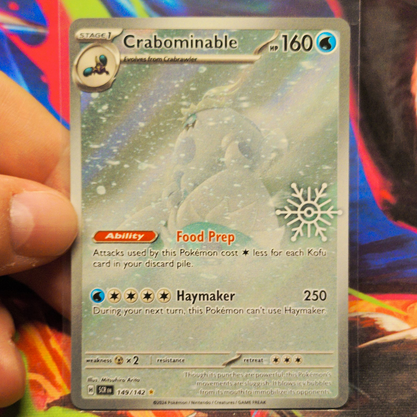 Crabominable 149/142 Holiday Calendar IR Pokemon Card Light Play Crabominable 149/142 Holiday Calendar IR Pokemon Card Light Play