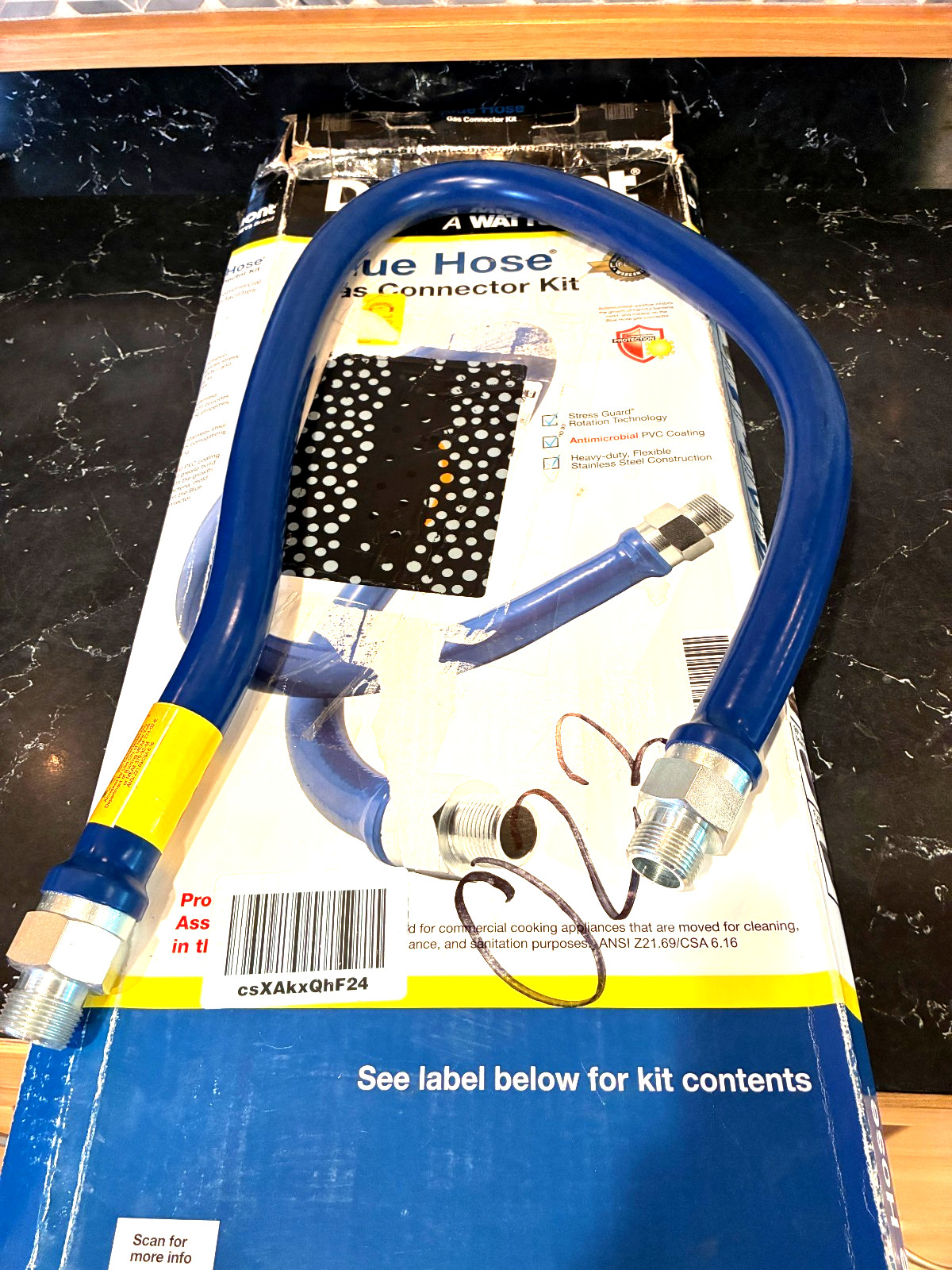 Dormont Blue Hose, 3/4 Dia, 48 L 1675BP48 - HOSE WITHEND CONNECTIONS ONLY NO KIT Dormont Blue Hose, 3/4 Dia, 48 L 1675BP48 - HOSE WITHEND CONNECTIONS ONLY NO KIT