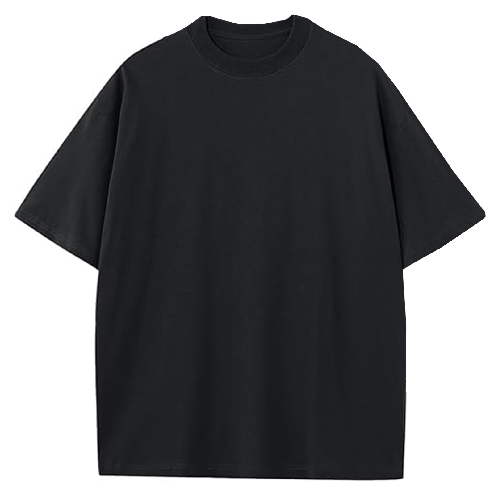 Men's Cotton T-Shirts Oversized Short Sleeves Casual Loose Solid Basic Tee Top