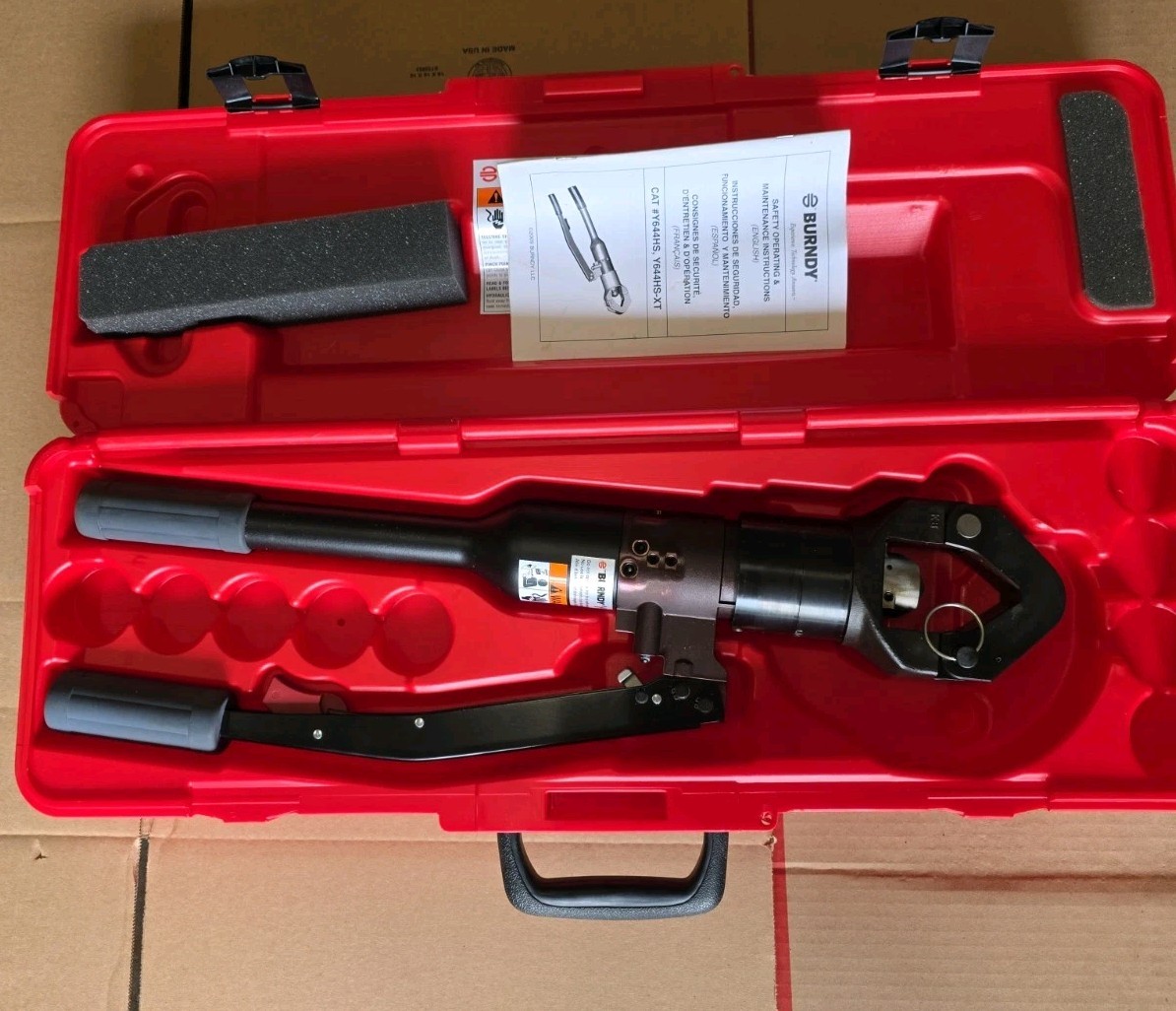 Burndy Y644hsxt Hydraulic Self Contained Crimp Tool Burndy Y644hsxt Hydraulic Self Contained Crimp Tool