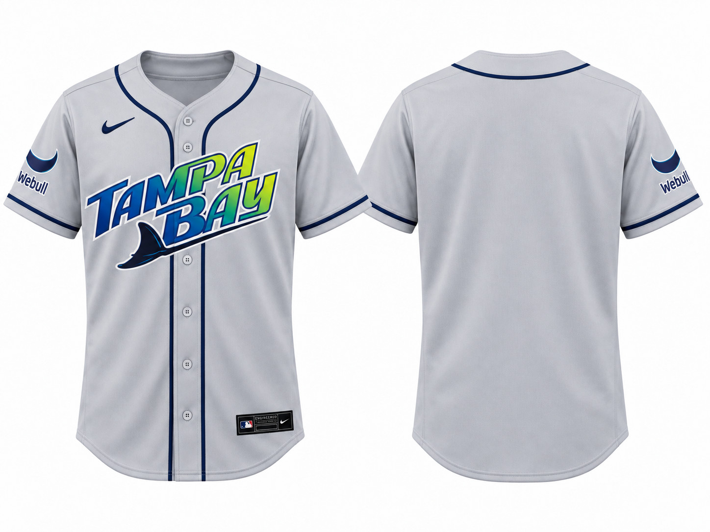 HOT# Tampa Bay Baseball Jersey Gray Button Front 2026 Fan Inspired Shirt