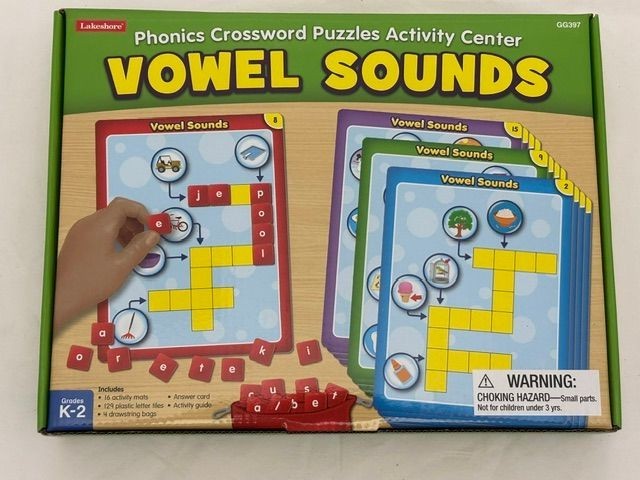 New Lakeshore Phonics Crossword Puzzles Vowel Sounds Kinder, 1st, 2nd Homeschool New Lakeshore Phonics Crossword Puzzles Vowel Sounds Kinder, 1st, 2nd Homeschool