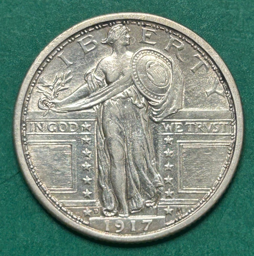 1917-D TYPE 1 STANDING LIBERTY QUARTER FH UNC 1917-D TYPE 1 STANDING LIBERTY QUARTER FH UNC