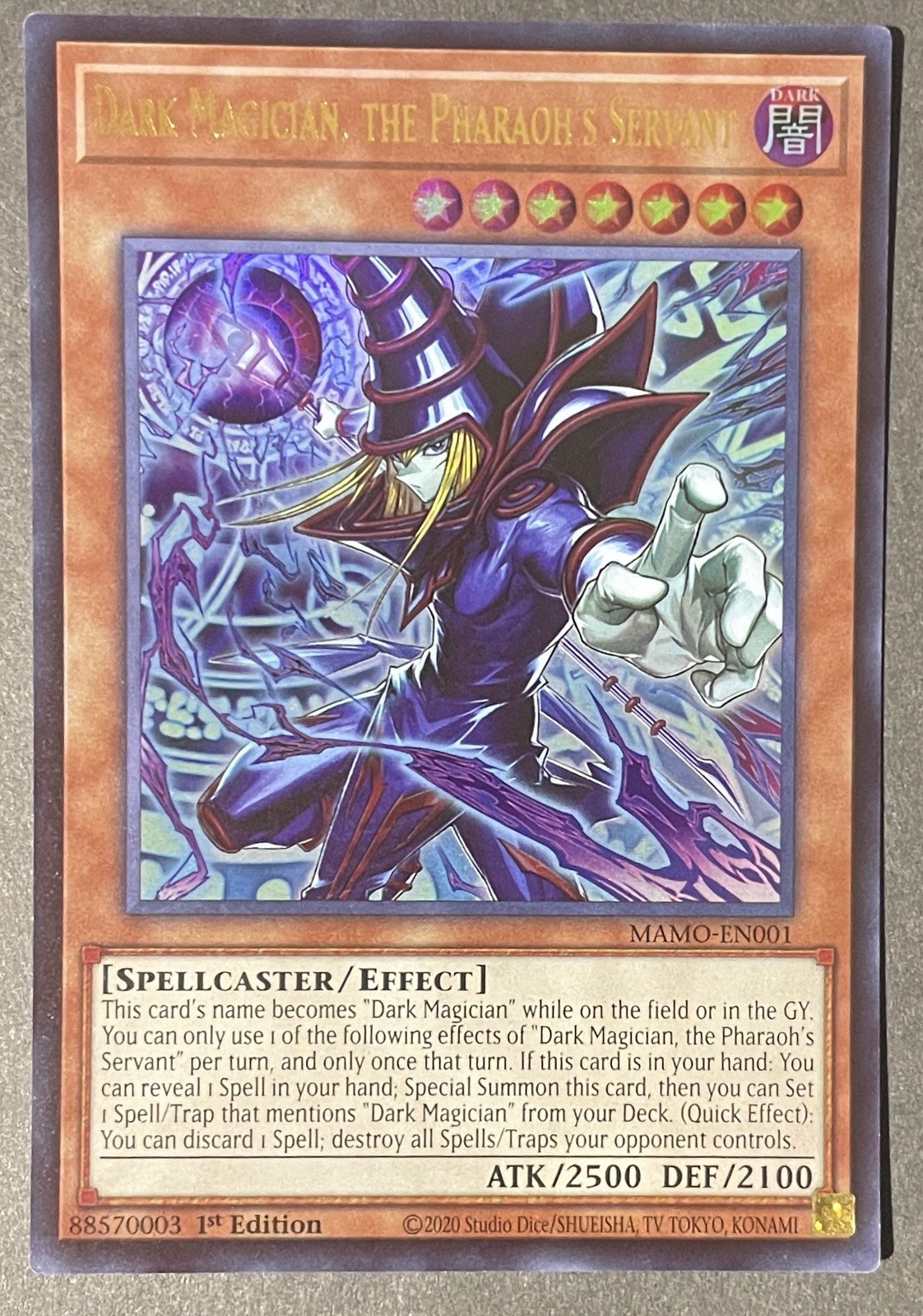 Dark Magician, The Pharaoh’s Servant 1st Edition Ultra Rare - (MAMO-EN001) NM Dark Magician, The Pharaoh’s Servant 1st Edition Ultra Rare - (MAMO-EN001) NM