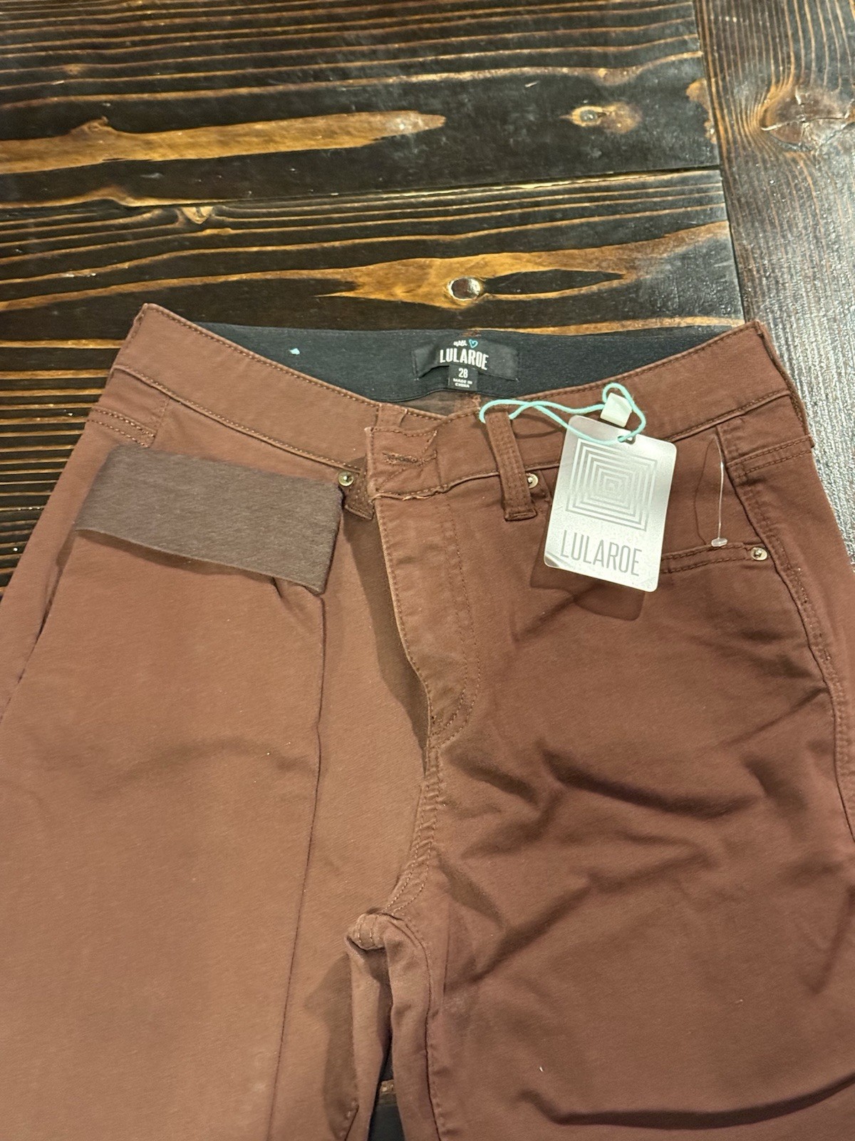 NWT LuLaRoe Skinny Fit Denim Jeans Chocolate Brown Stretch Size 28