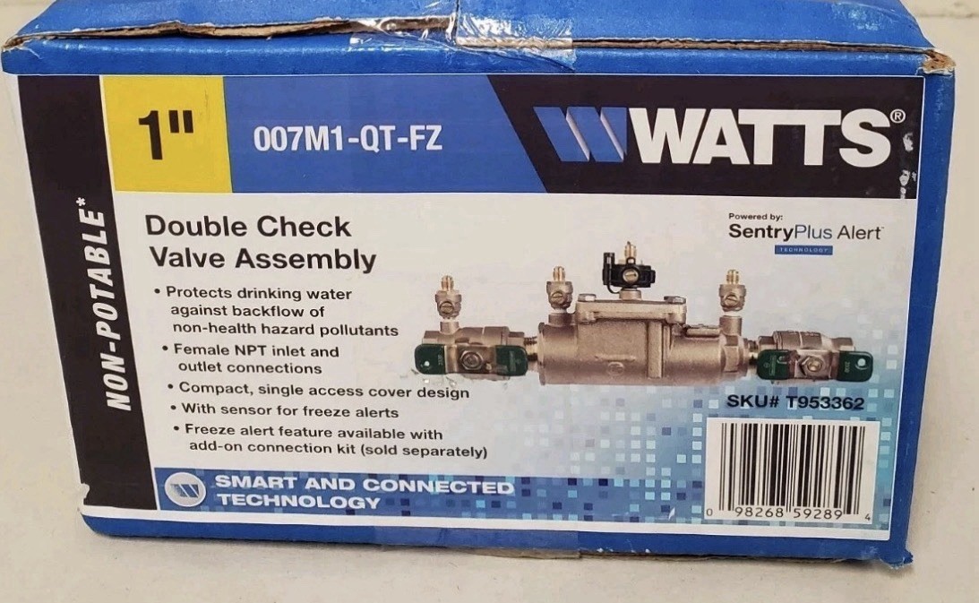 Watts 1” Double Check Valve Backflow Assembly Watts 1” Double Check Valve Backflow Assembly