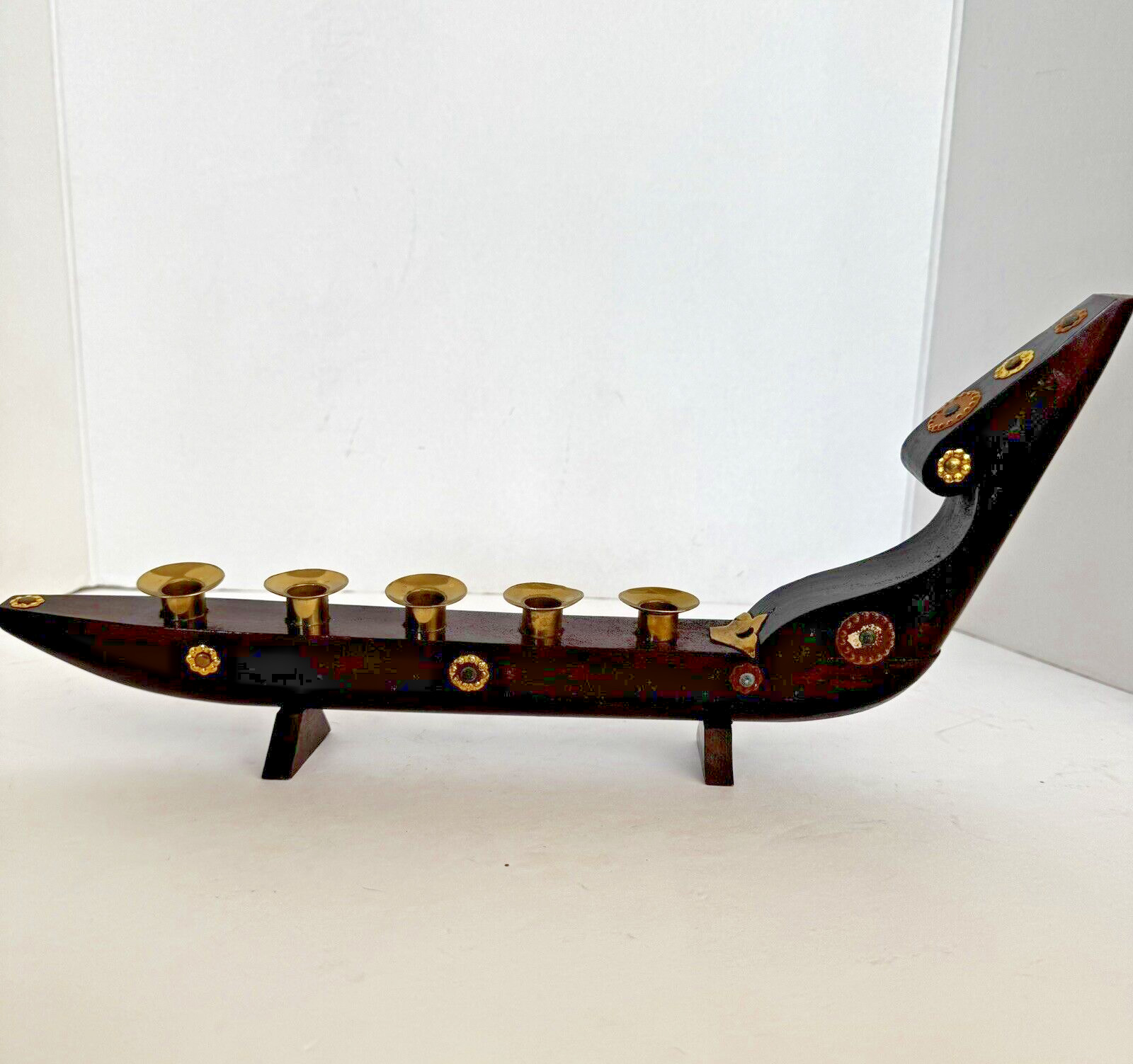 MCM Danish Modern Viking Ship Wooden Candle Holder Scandinavian Decor 15 MCM Danish Modern Viking Ship Wooden Candle Holder Scandinavian Decor 15